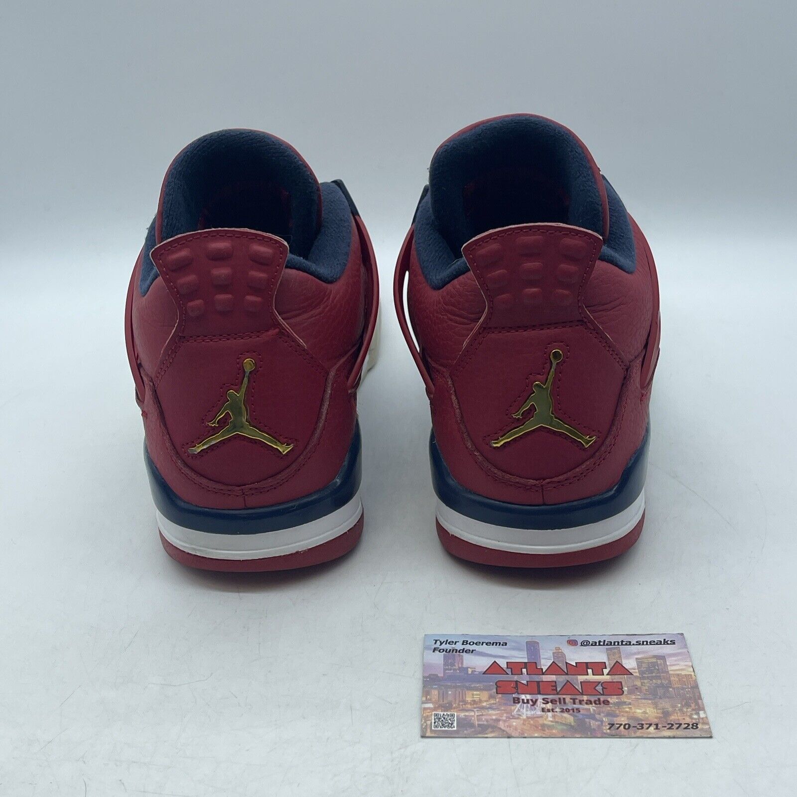 Size 8 - Air Jordan 4 Retro FIBA Red Blue White Gold Leather (CI1184-617)