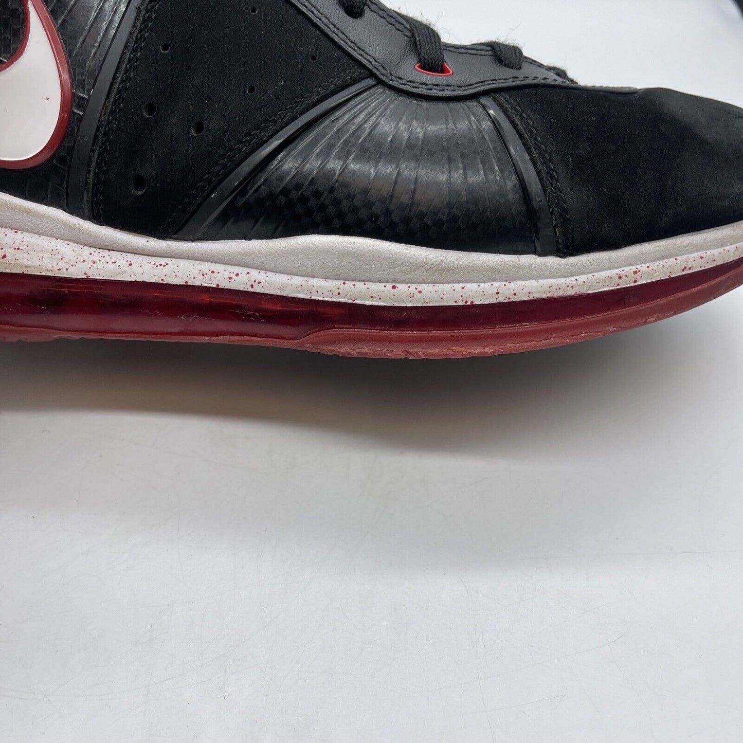 Size 12 - Nike LeBron 8 Bred Red White Black Suede Leather (417098-002)