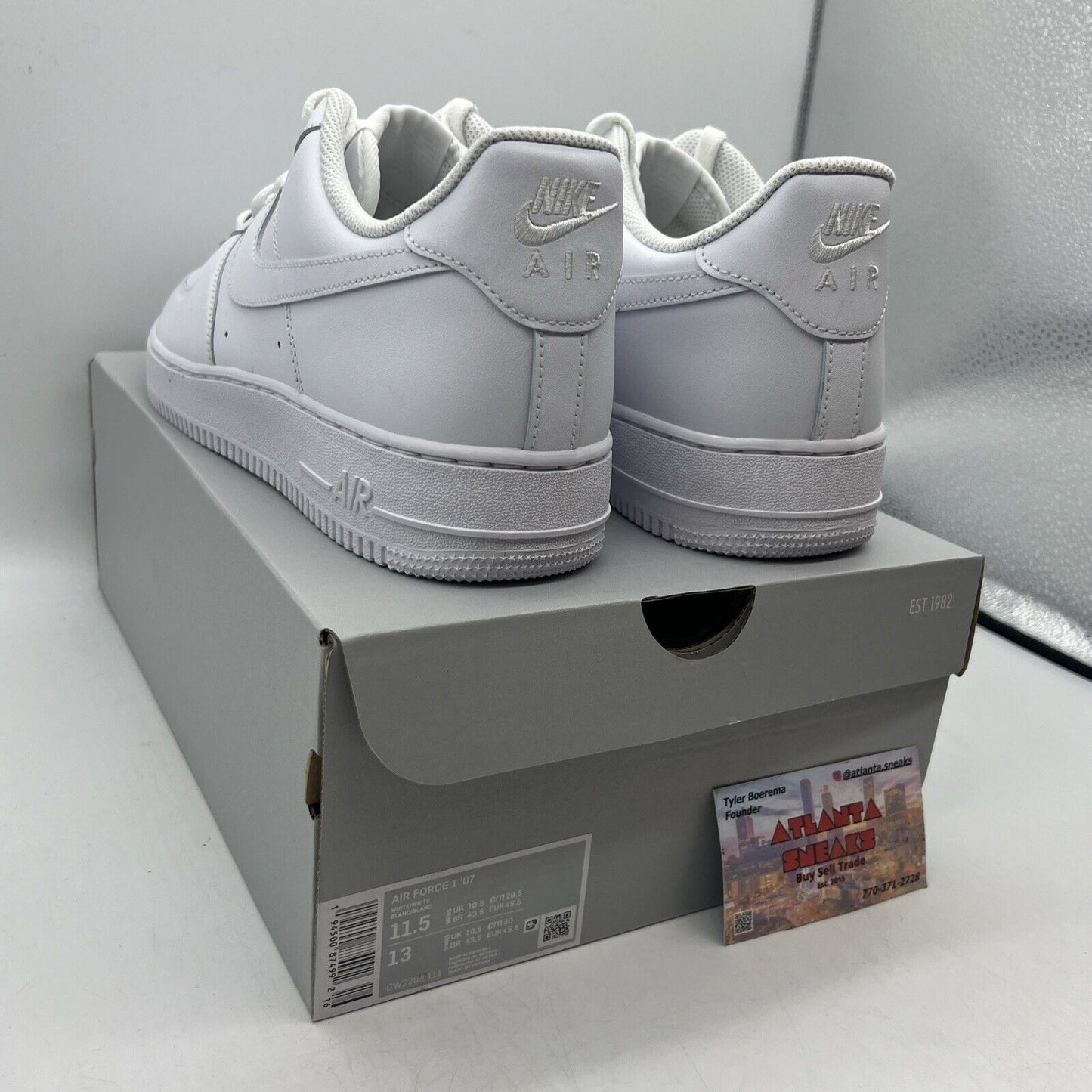 Size 11.5 - Nike Air Force 1 '07 Low Triple White Brand New Og All