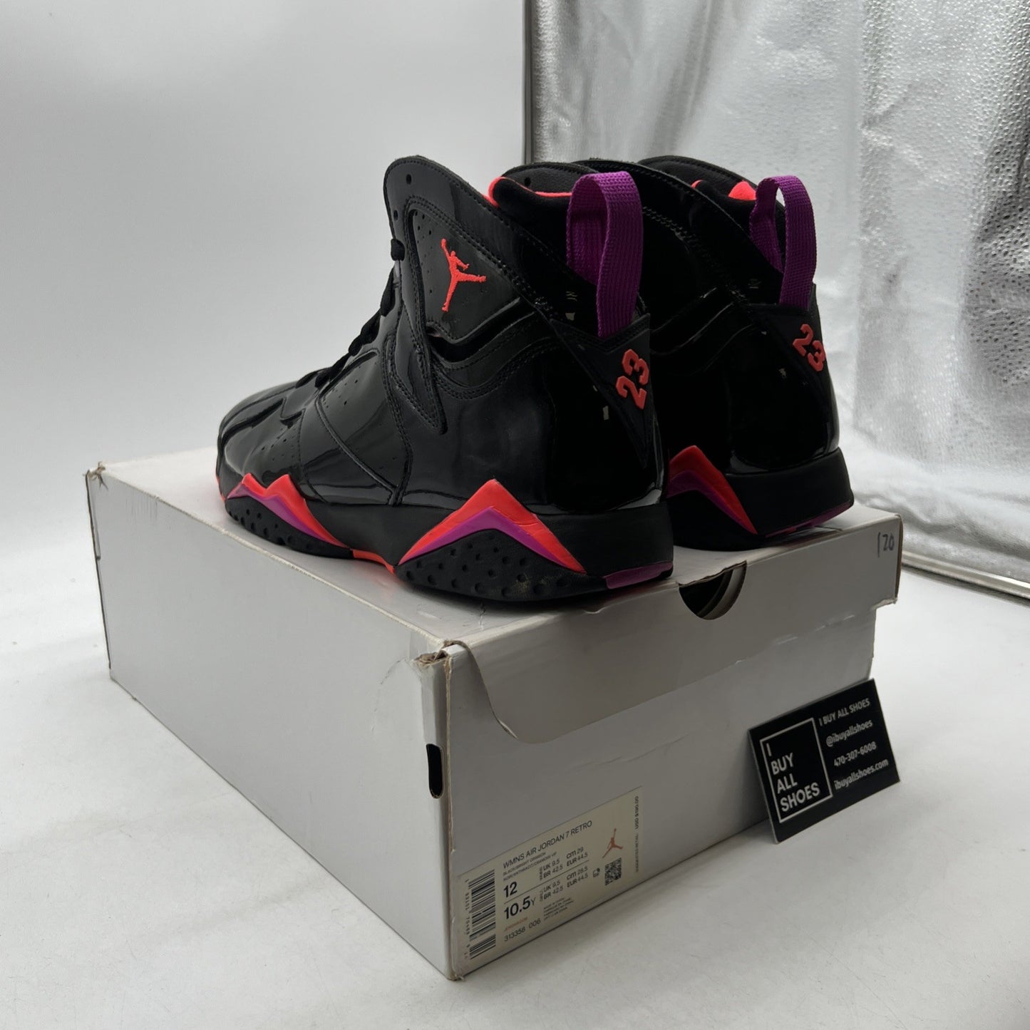 Size 12 - Air Jordan 7 Retro Black Gloss W (313358-006)