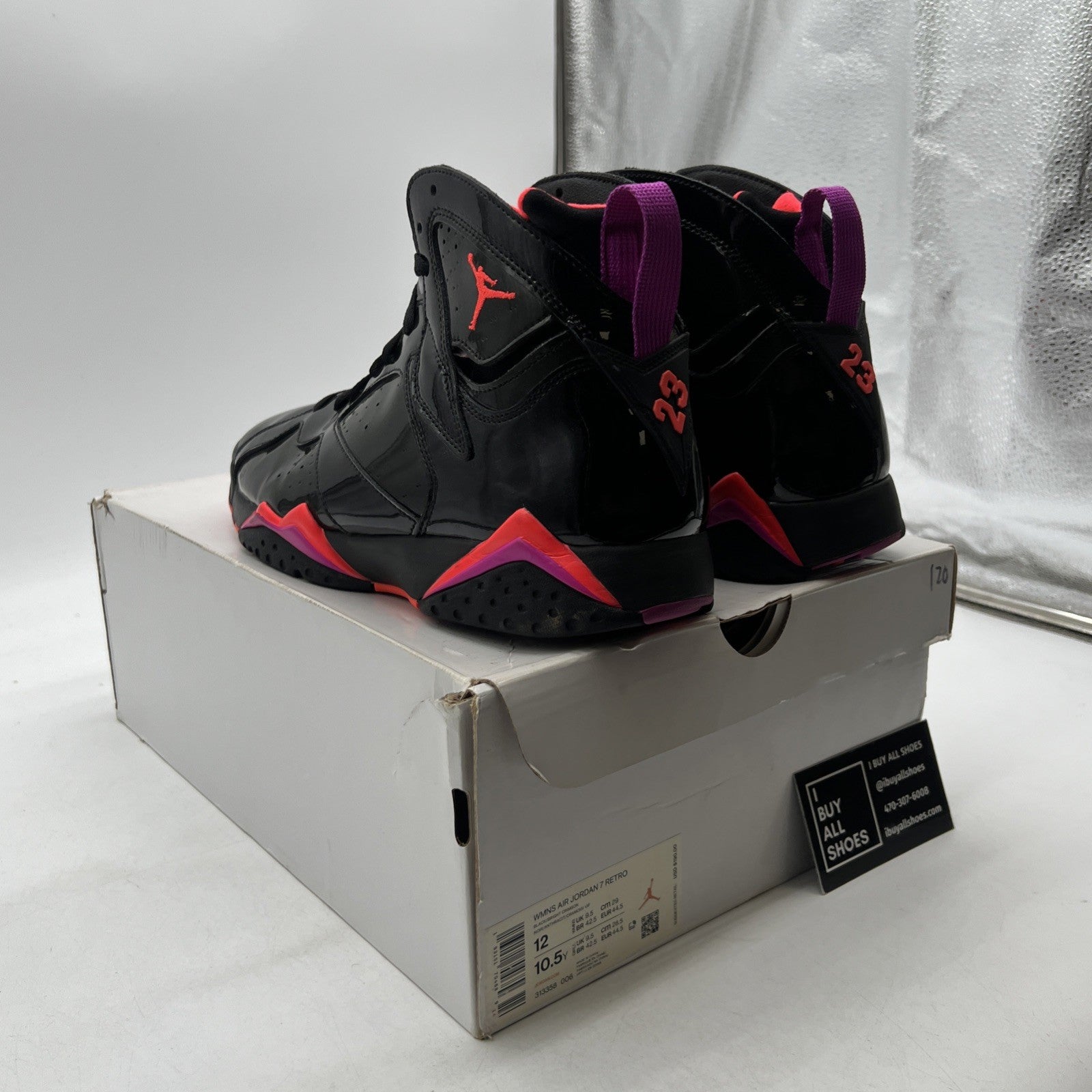 Size 12 - Air Jordan 7 Retro Black Gloss W (313358-006)
