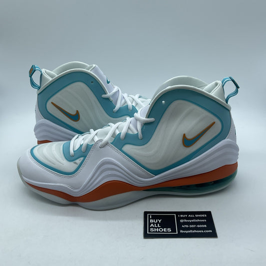 Size 13 - Nike Air Penny 5 Miami Dolphins White Blue Leather (CJ5396-100)
