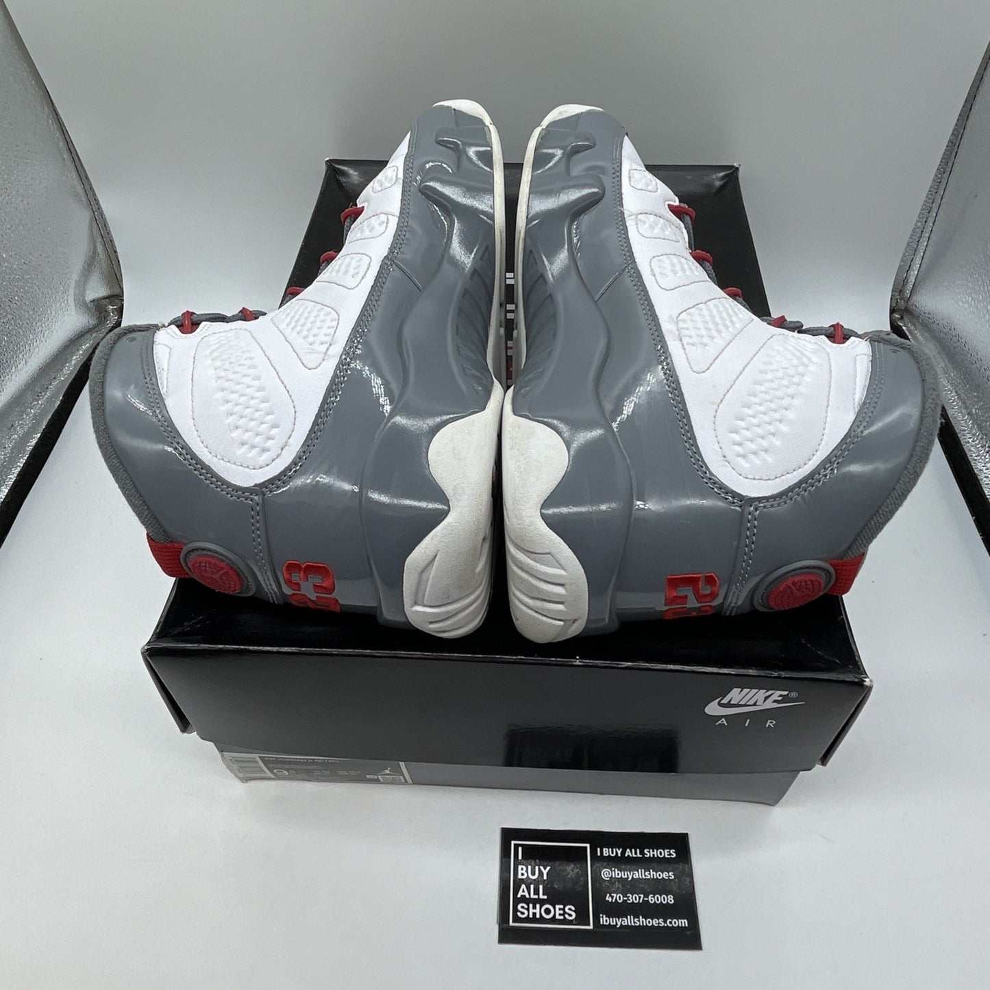 Size 9.5 - Air Jordan 9 Retro Mid Fire Red Grey White Leather (CT8019-162)