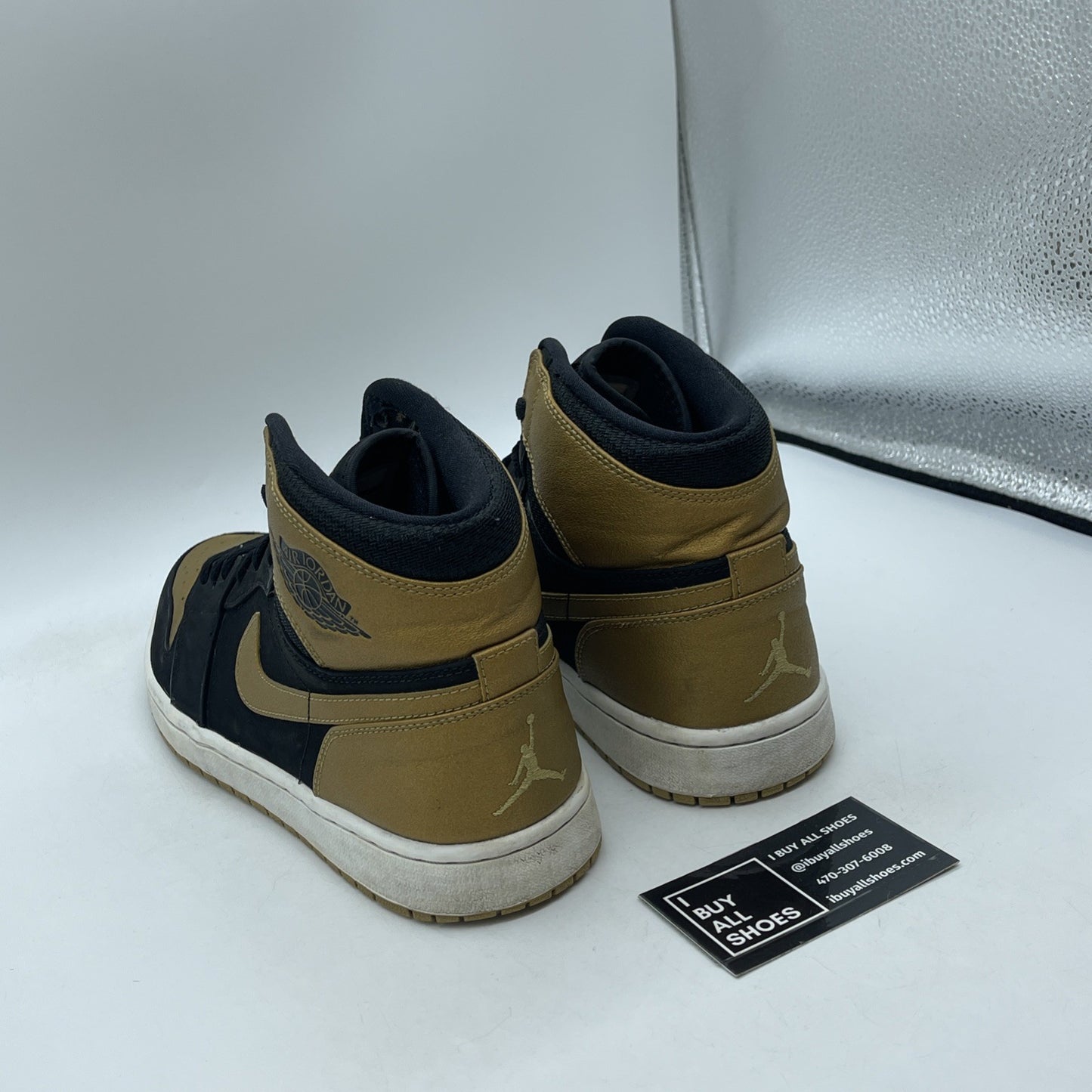 Size 10 - Air Jordan 1 Retro High Melo Gold Black Suede Leather (332550-026)