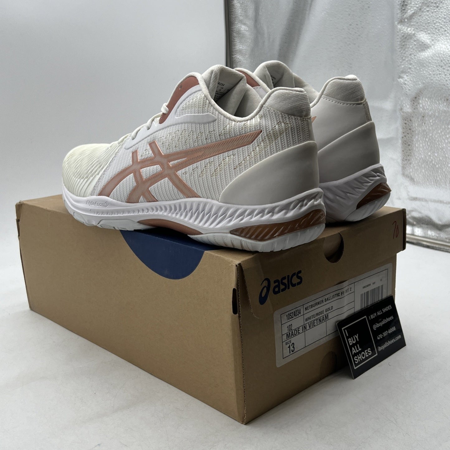 Size 13W - ASICS W Netburner Ballistic FlyteFoam 2 Volleyball Shoes (1052A034)