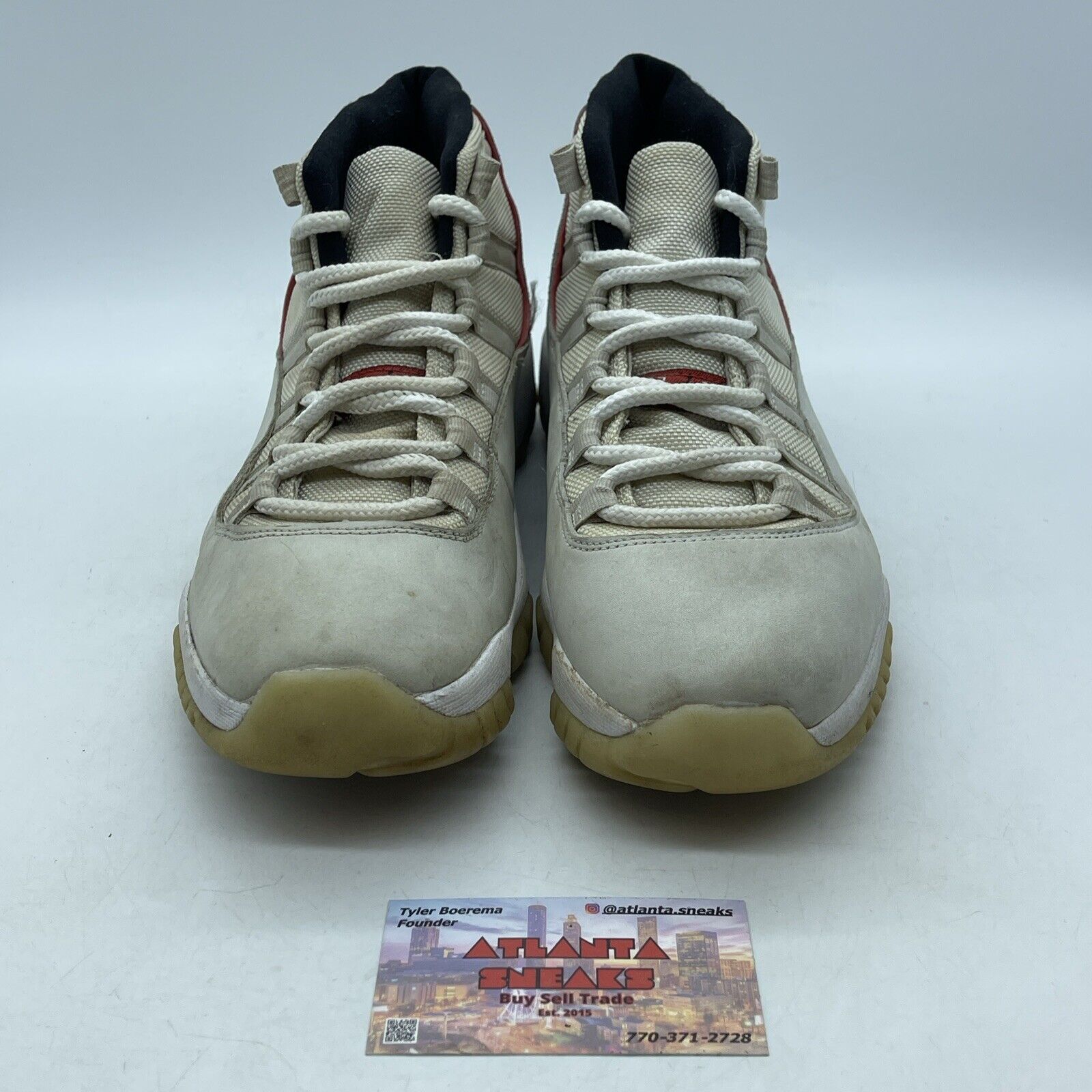 Size 8 - Air Jordan 11 Retro Platinum Tint Tan Red Black Suede (378037-016)