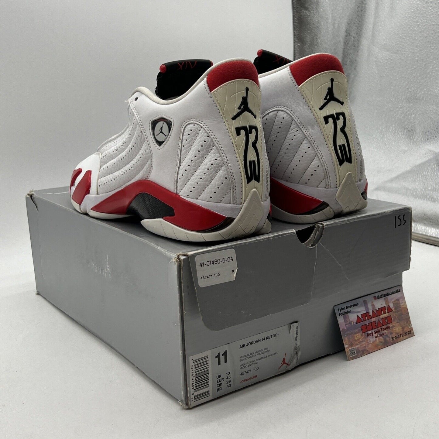 Size 11 - Air Jordan 14 Retro 2019 Candy Cane White Red Suede Leather 487471-100