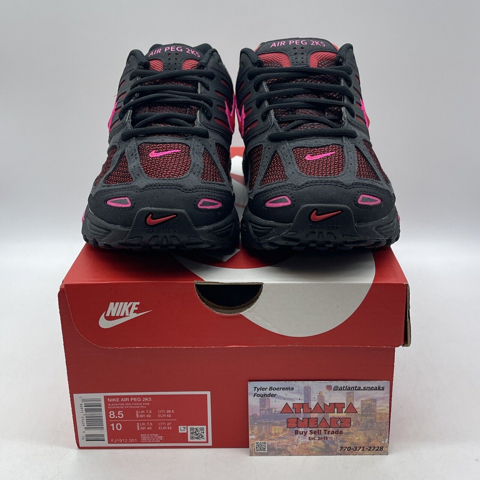 Size 8.5 - Nike Air Peg 2K5 Black Fire Red Suede Leather Pink (FJ1912-001)