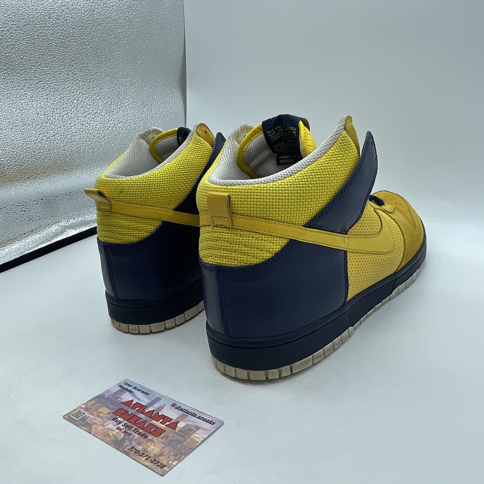 Size 11.5 - Nike Dunk High Yellow White Blue Suede Leather (317982-771)