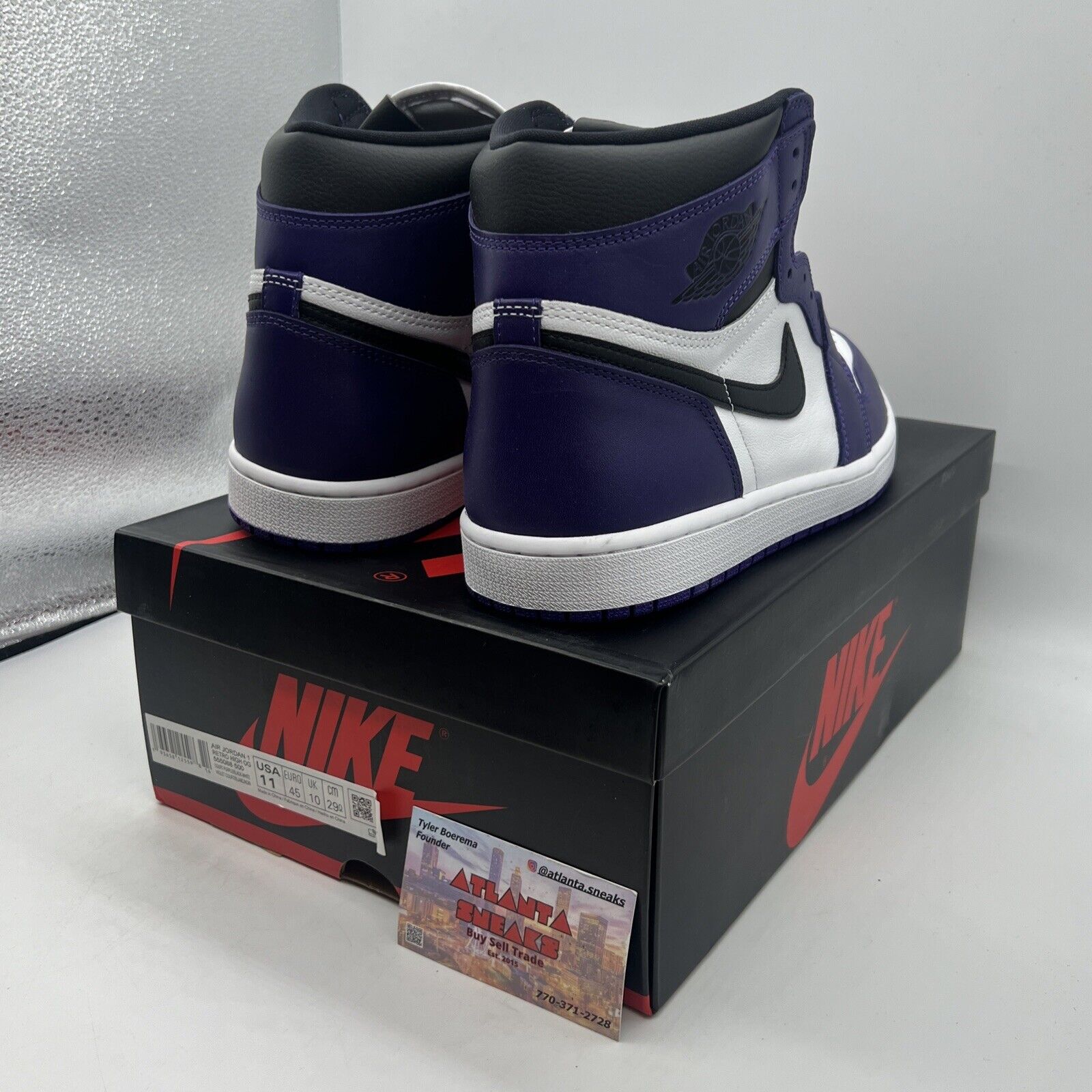 Size 11 - Jordan 1 Retro OG High Court Purple 2.0 Brand New Og All Purple Black