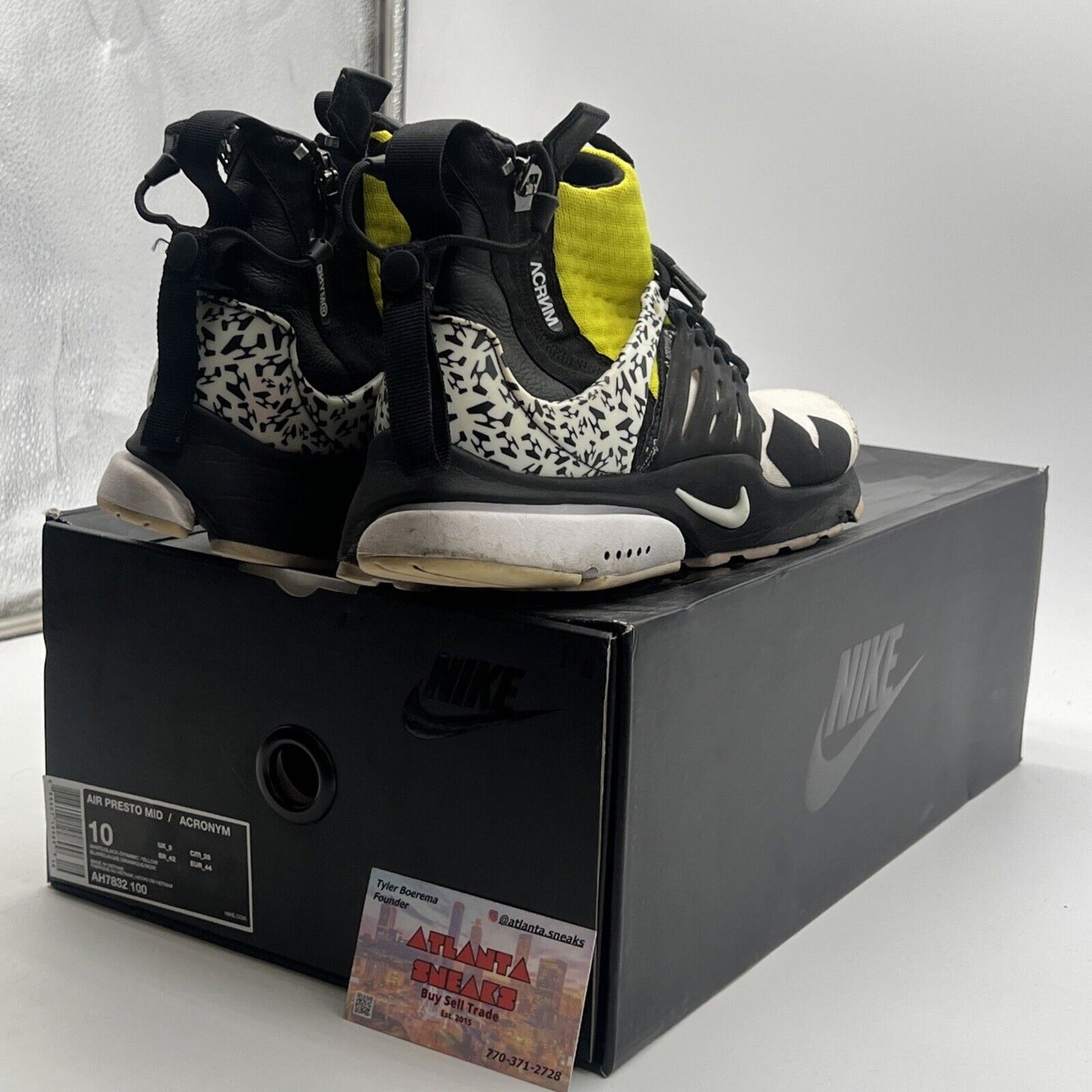 Size 10 - Nike Acronym x Air Presto Mid Dynamic Yellow (AH7832-100)