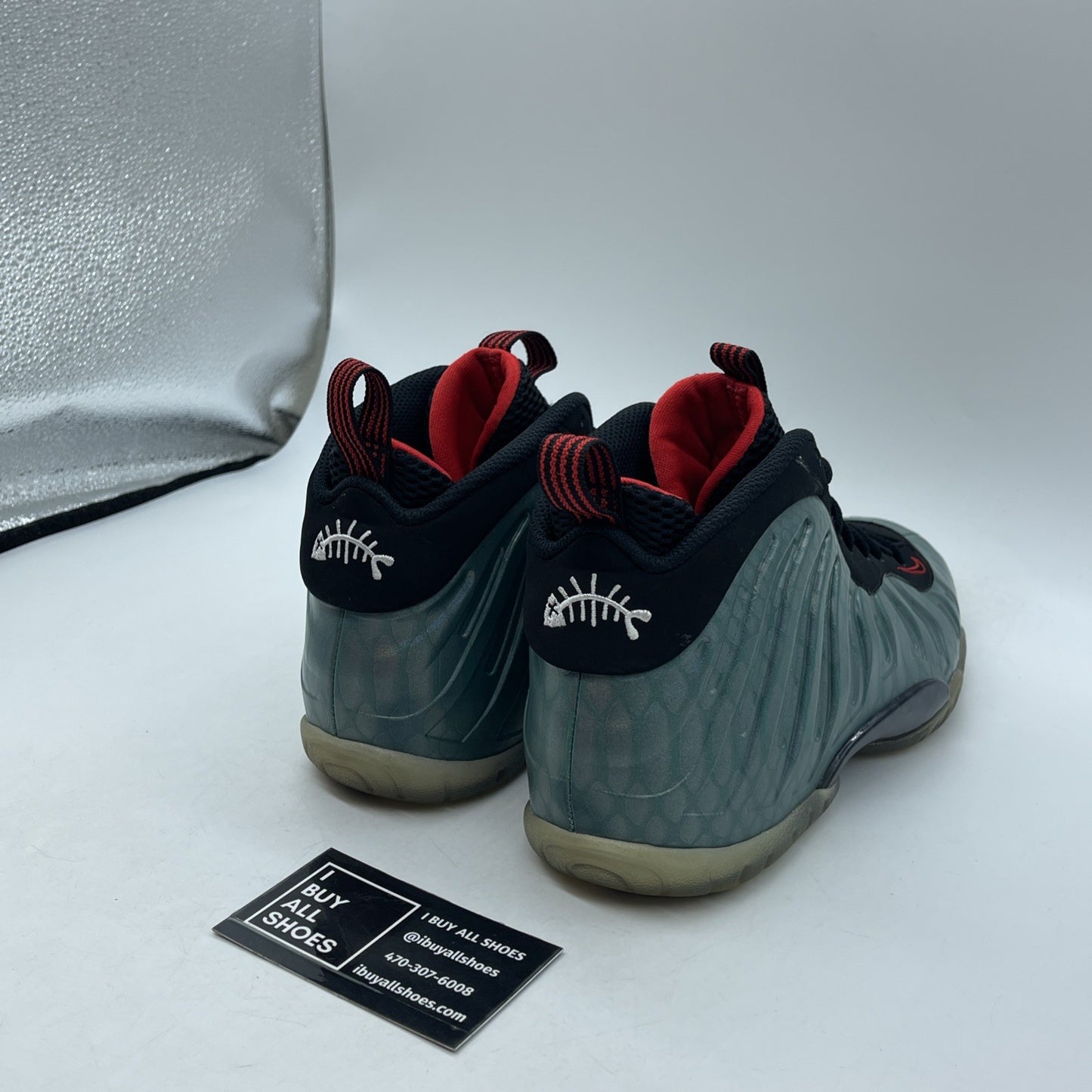 Size 7Y (GS) - Nike Little Posite One Mid Gone Fishing Green Black (644791-300)