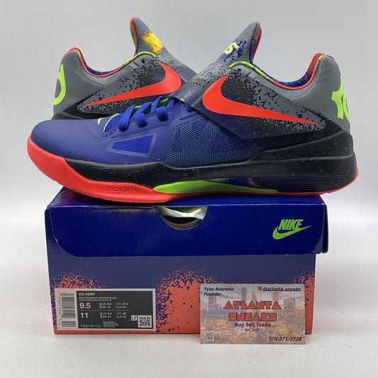 Size 9.5 - Nike Zoom KD 4 2024 Nerf Blue Black Leather (FQ8180-400)