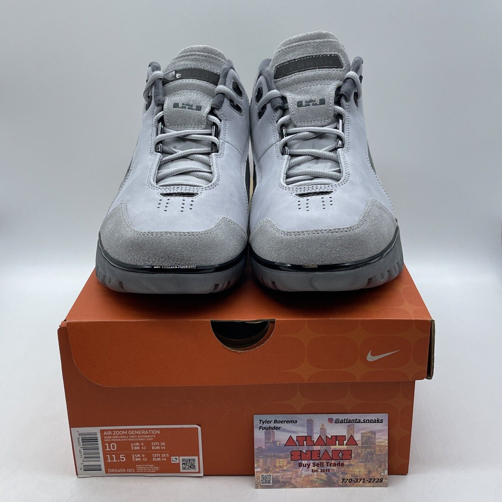 Size 10 - Nike Air Zoom Generation Retro Dark Grey Black Suede (DR0455-001)