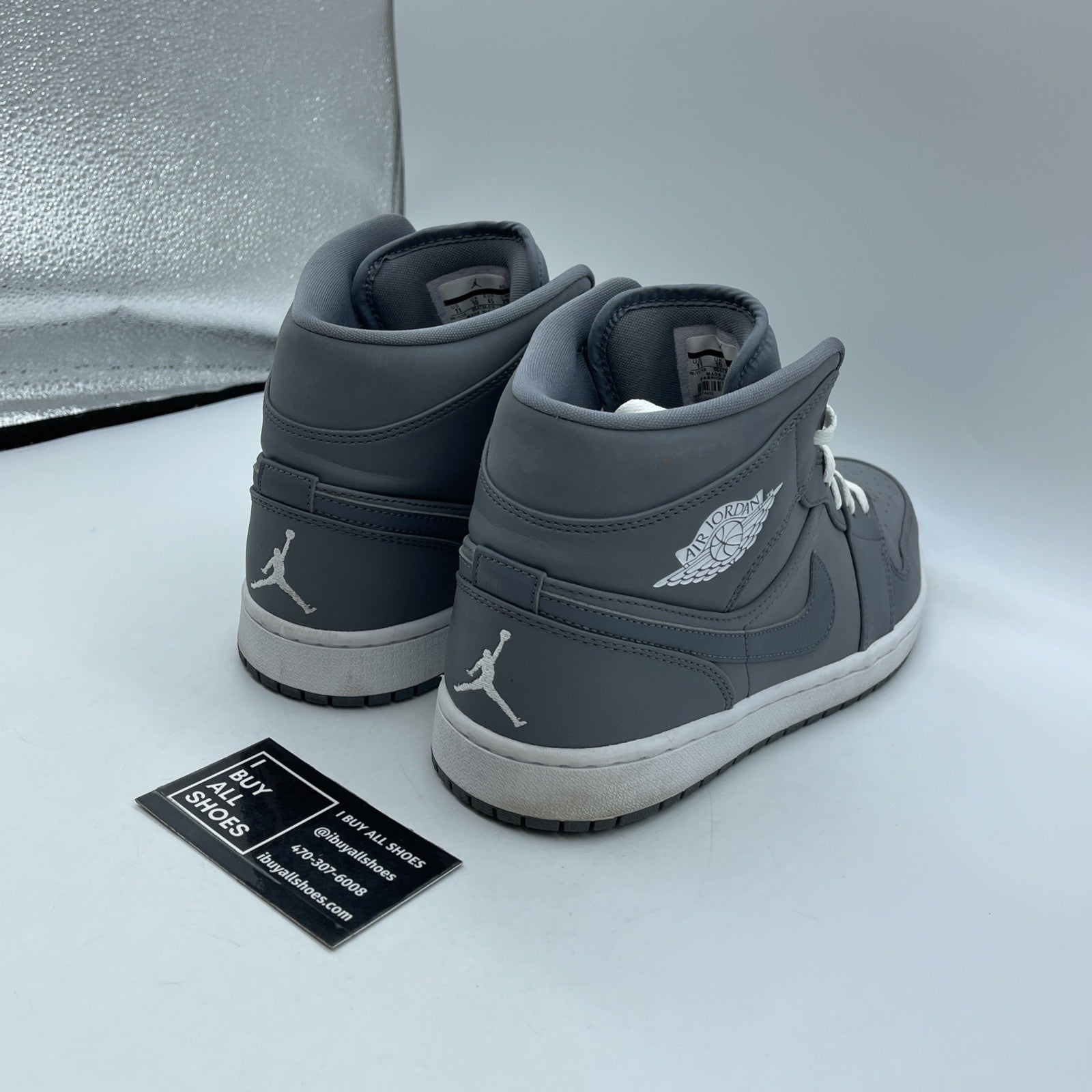 Size 11 - Air Jordan 1 Retro Mid Cool Grey Suede Leather (554724-014)