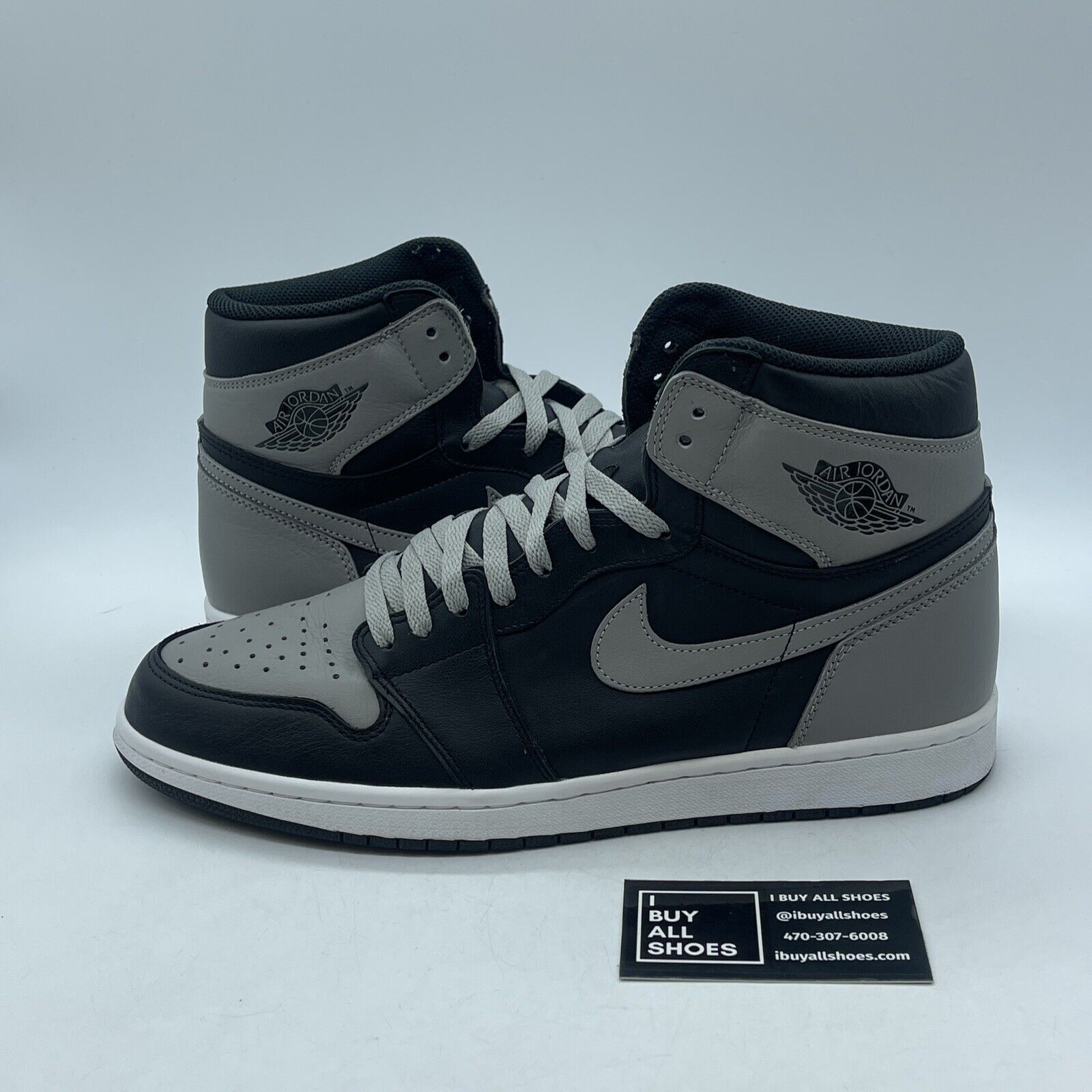 Size 12 - Jordan 1 Retro OG High Shadow Grey Black White Leather (555088-013)