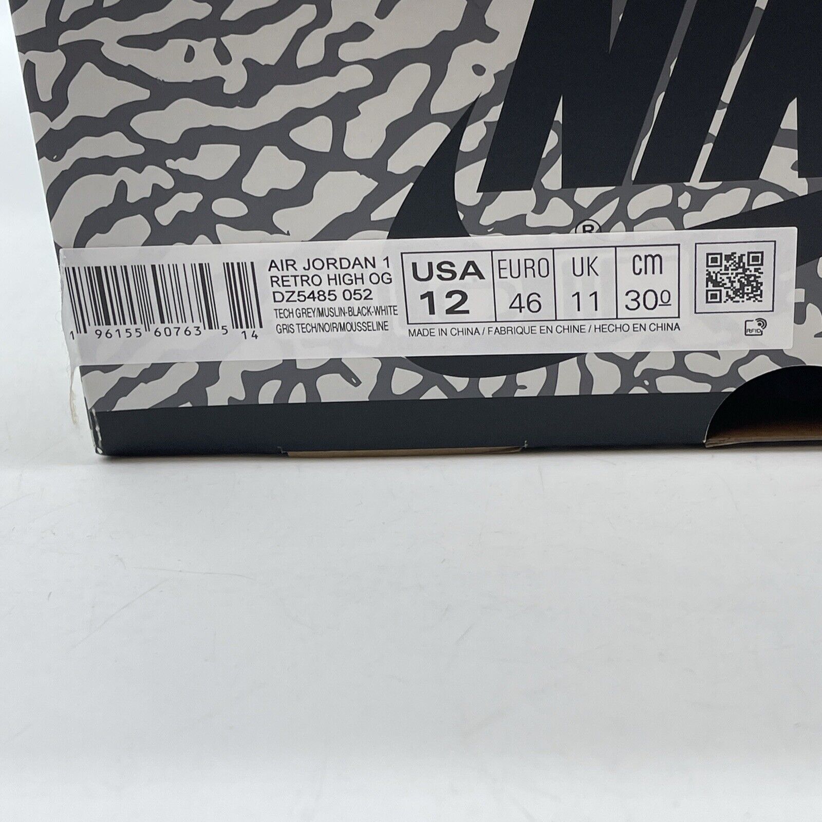 Size 12 - Air Jordan 1 Retro OG High White Cement White Grey Suede (DZ5485-052)