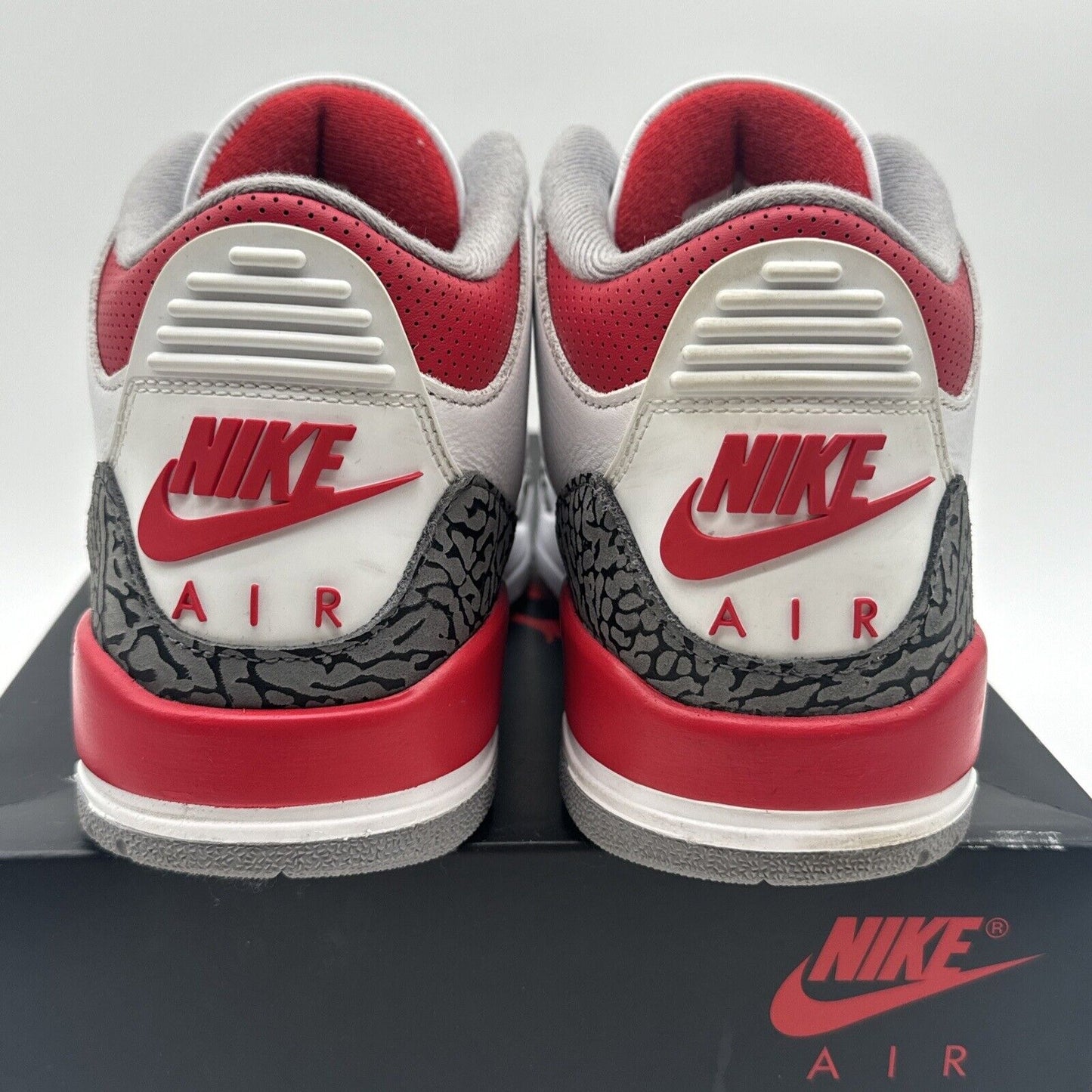 Size 8.5 - Jordan 3 Retro Mid Fire Red White Leather Elephant Print Red Infrared