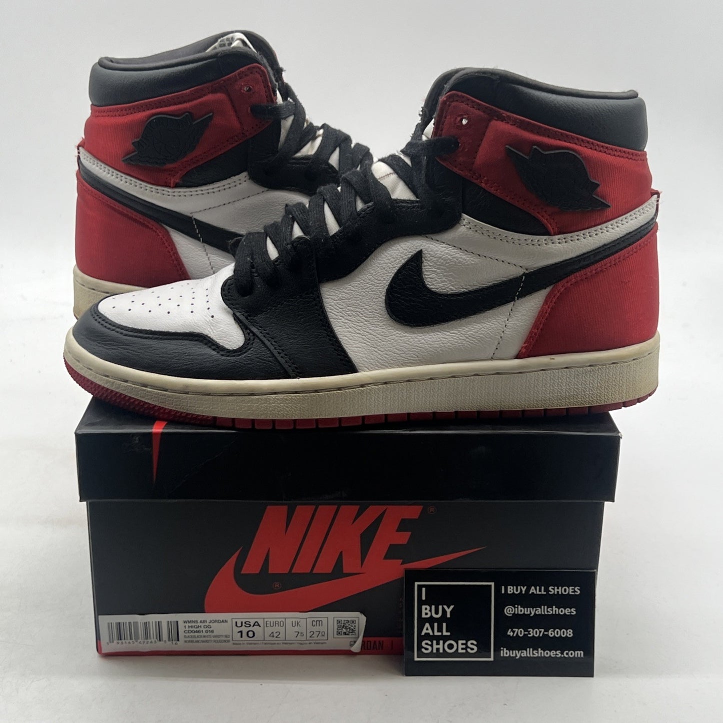 Size 10W - Air Jordan 1 Satin Black Toe W (CD0461-016)
