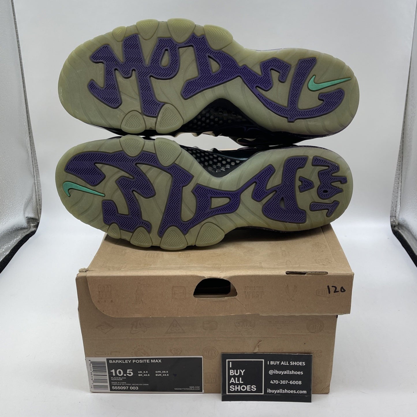 Size 10.5 - Nike Barkley Posite Max Eggplant Purple Black Suede (555097-003)