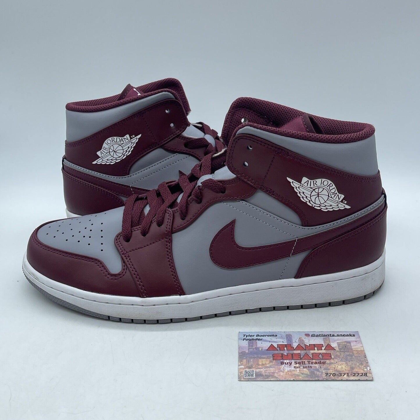 Size 12 - Jordan 1 Cherrywood Red Burgundy Grey White Leather (DQ8426-615)