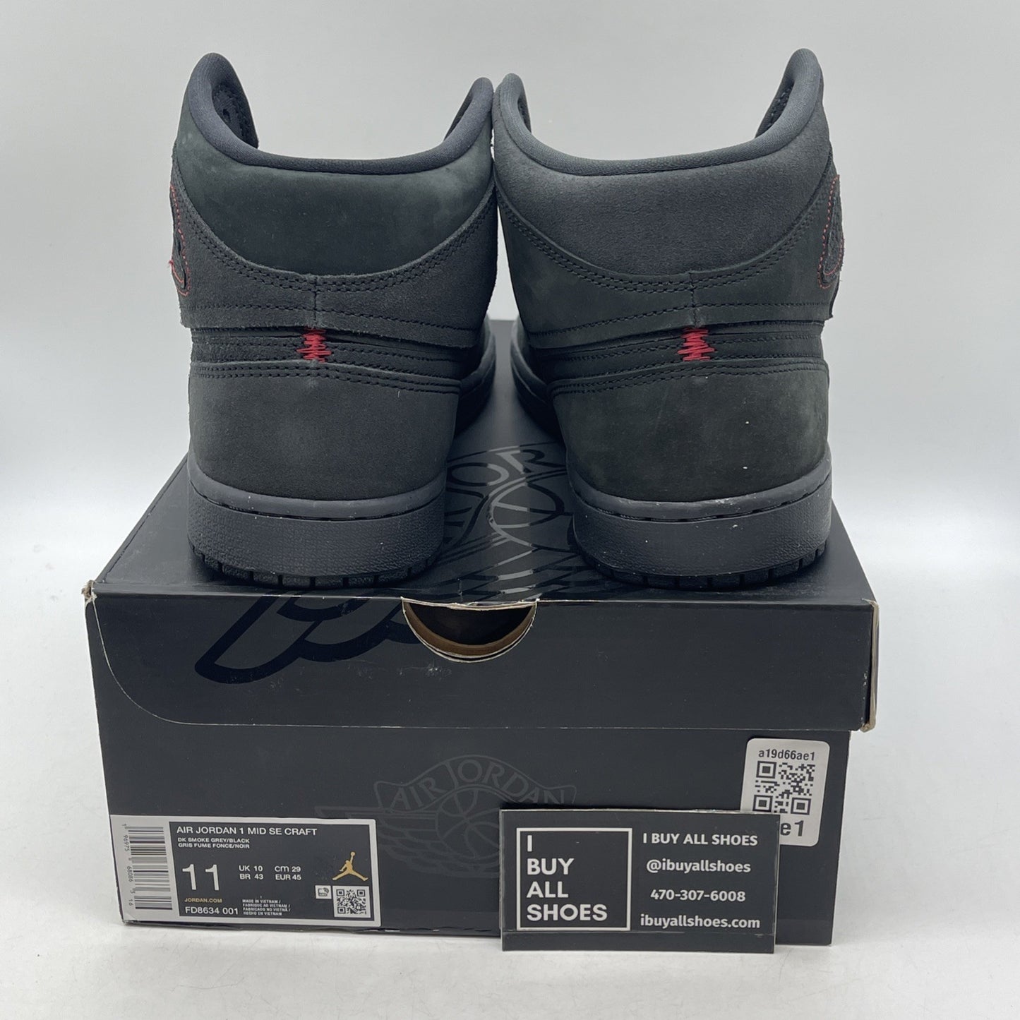 Size 11 - Air Jordan 1 SE Craft Mid Dark Smoke Red (FD8634-001)
