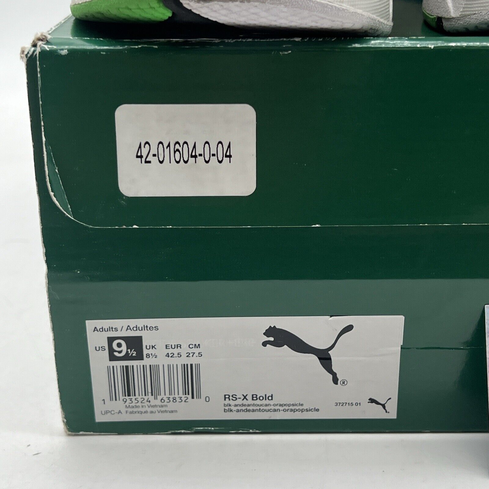 Size 9.5 -  RS-X Bold Black Andean Toucan Orange