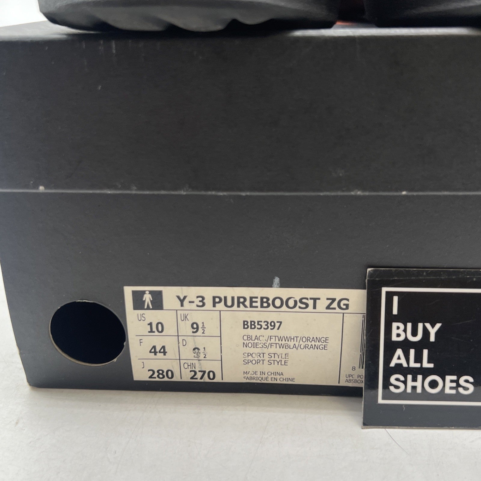 Size 10 - Adidas Y-3 Pureboost ZG Black White (BB5397)