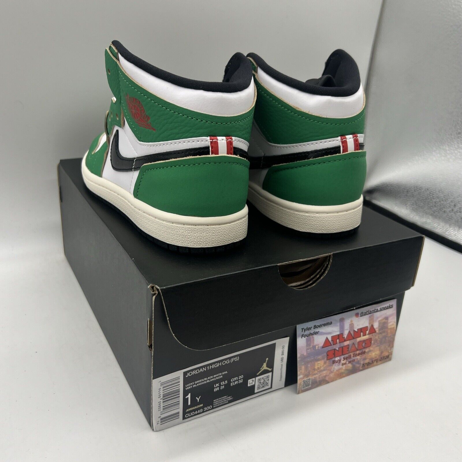 Size 1Y - Jordan 1 Retro OG High Lucky Green (CU0449-300) Brand New Og All DS