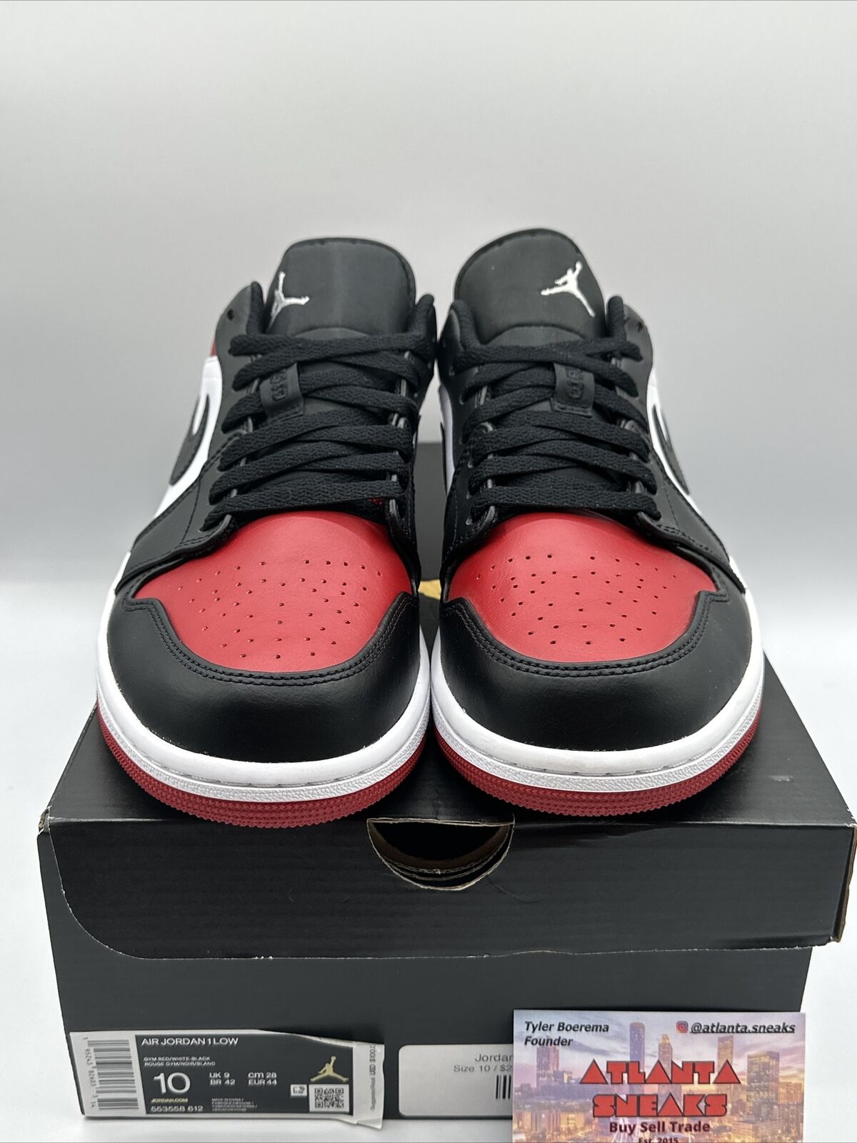 Size 10 - Jordan 1 Low Bred Toe 2021