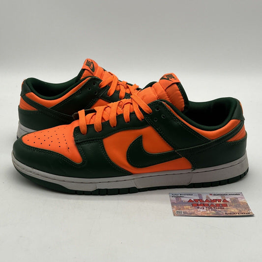 Size 12.5 - Nike Dunk Low Miami Hurricanes White Leather (DD1391-300)