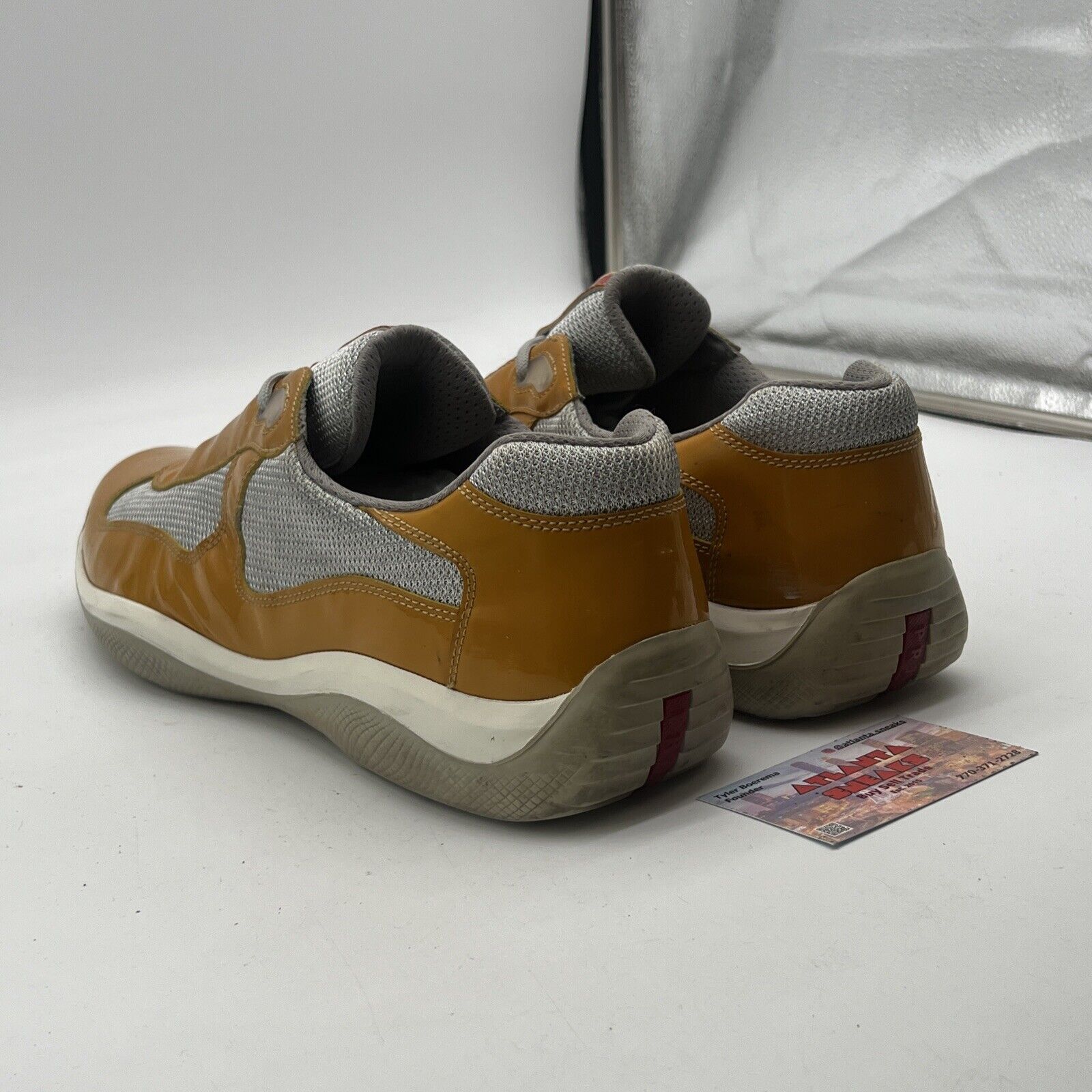 Size 13 - Prada Shoes America's Cup Mustard Patent Leather Sneakers