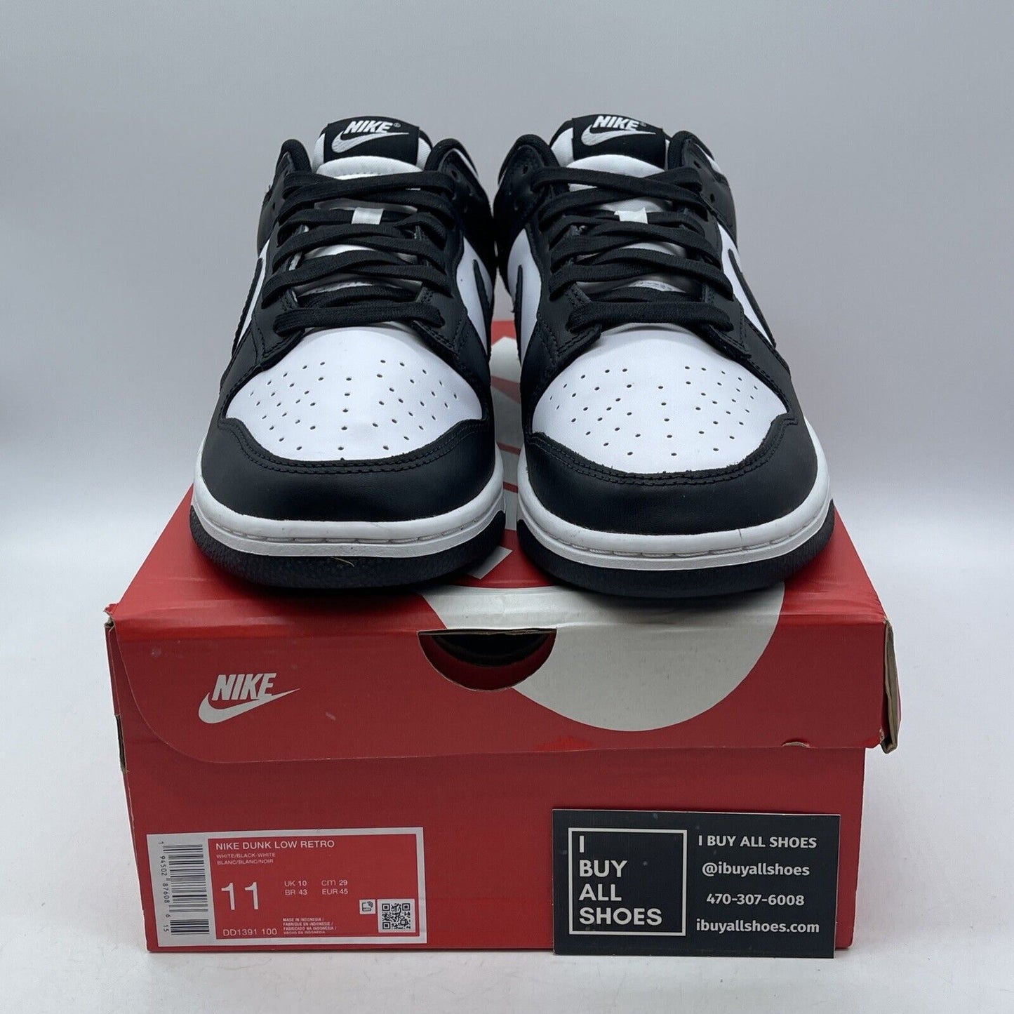 Size 11 - Nike Dunk Low Black White Suede Leather (DD1391-100)