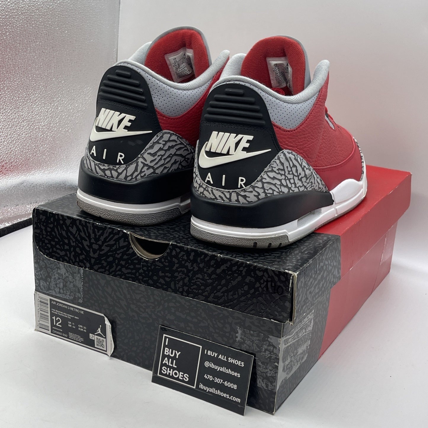 Size 12 - Jordan 3 Retro SE Mid Unite Red Black Grey Suede Leather (CK5692-600)