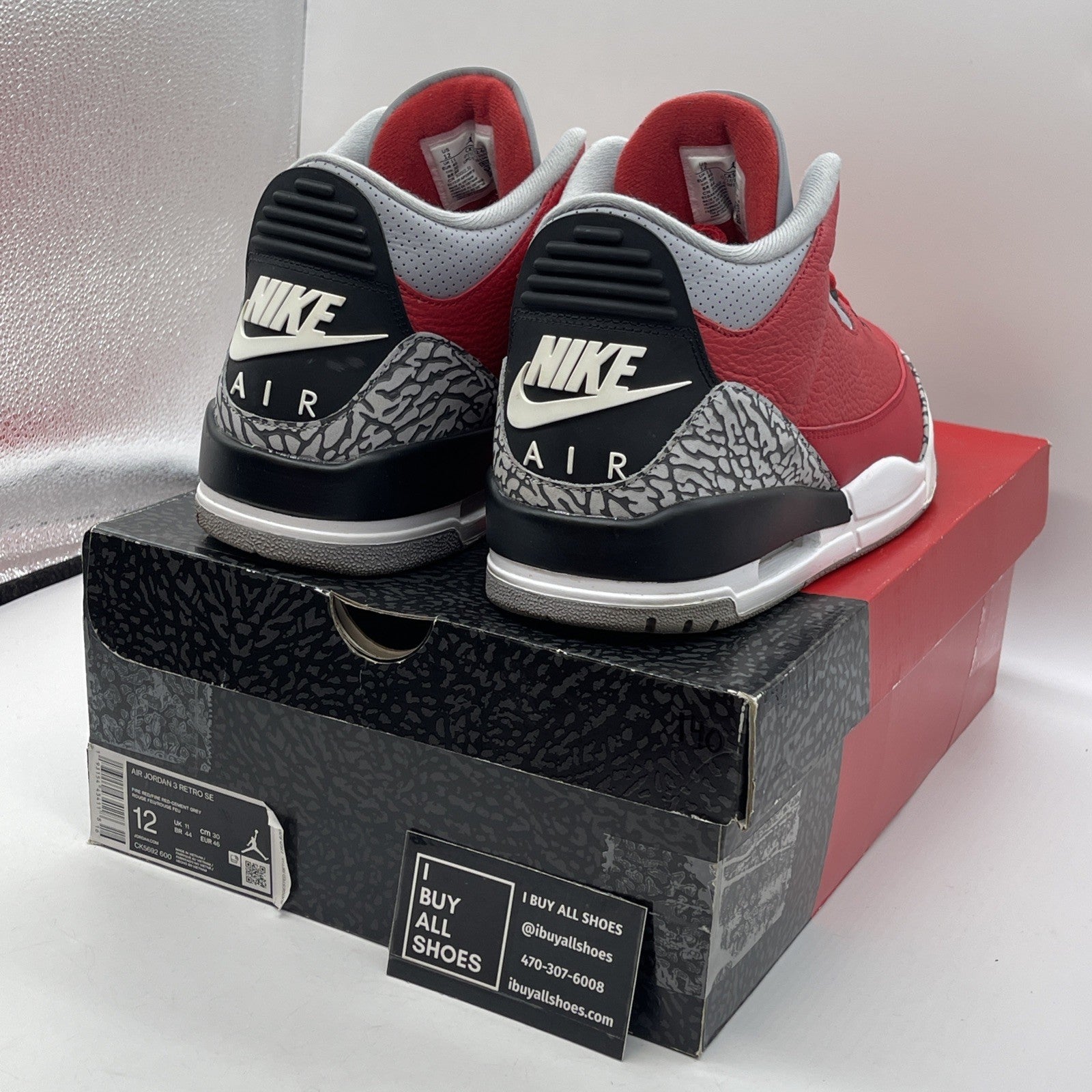 Size 12 - Jordan 3 Retro SE Mid Unite Red Black Grey Suede Leather (CK5692-600)