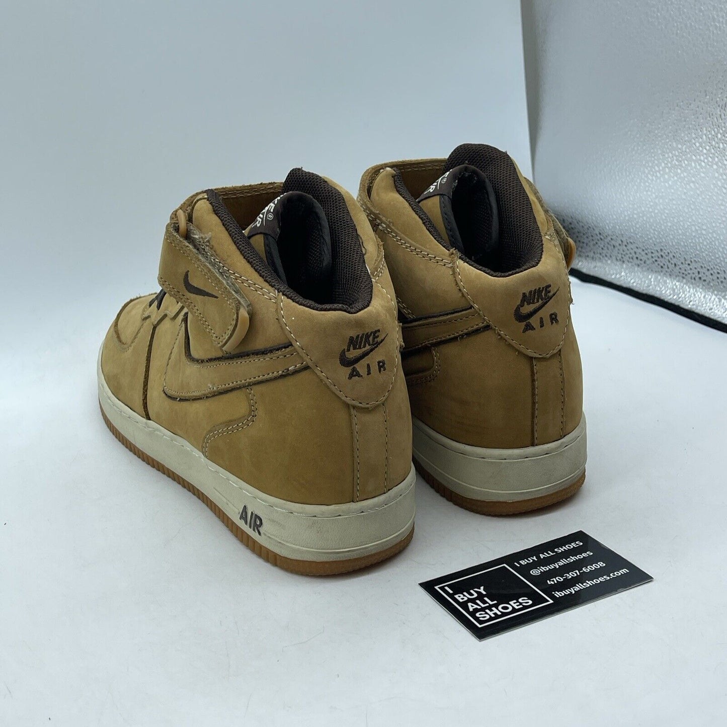 Size 12 - Nike Air Force 1 Wp Mid Waterproof Brown Black Suede (307105-771)