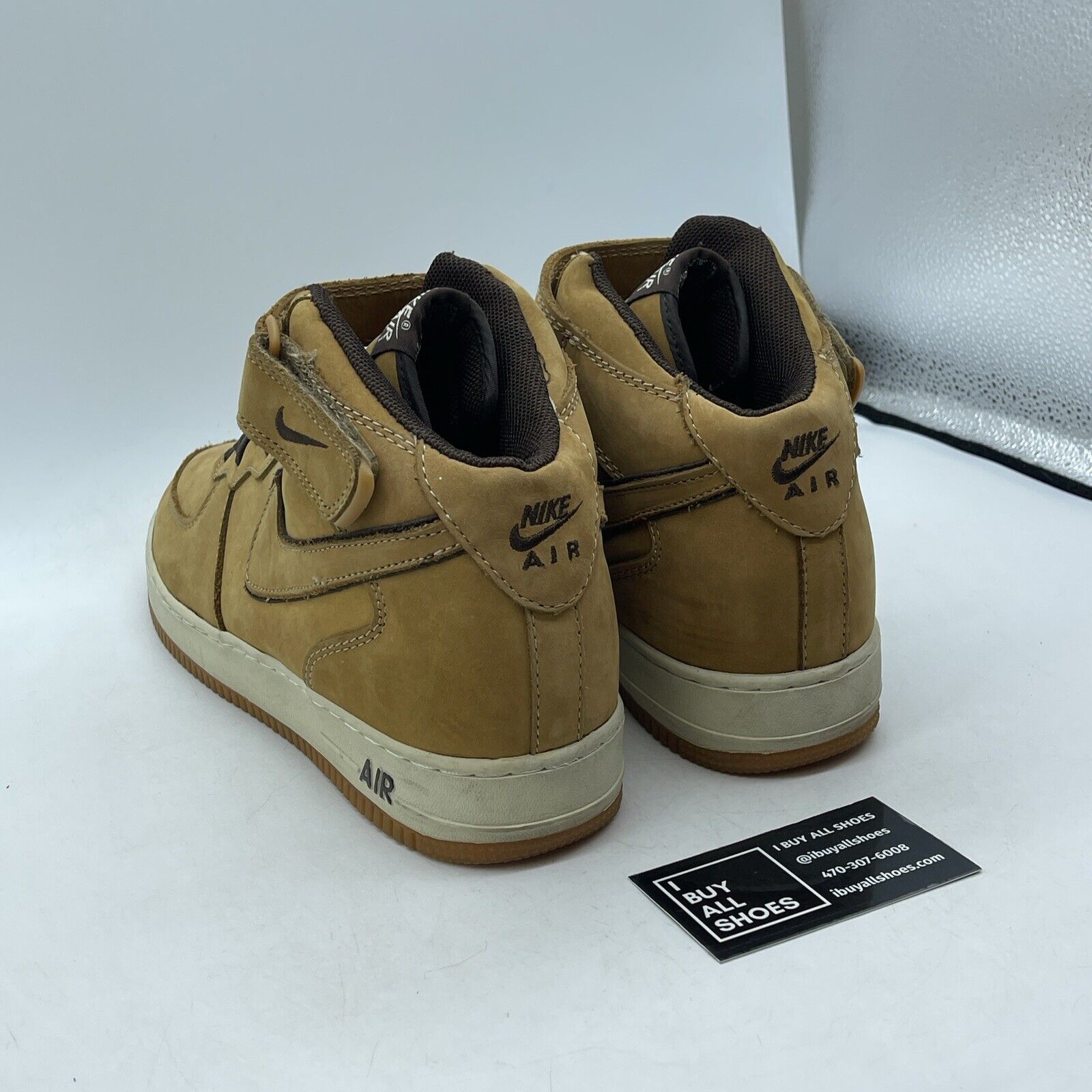 Size 12 - Nike Air Force 1 Wp Mid Waterproof Brown Black Suede (307105-771)