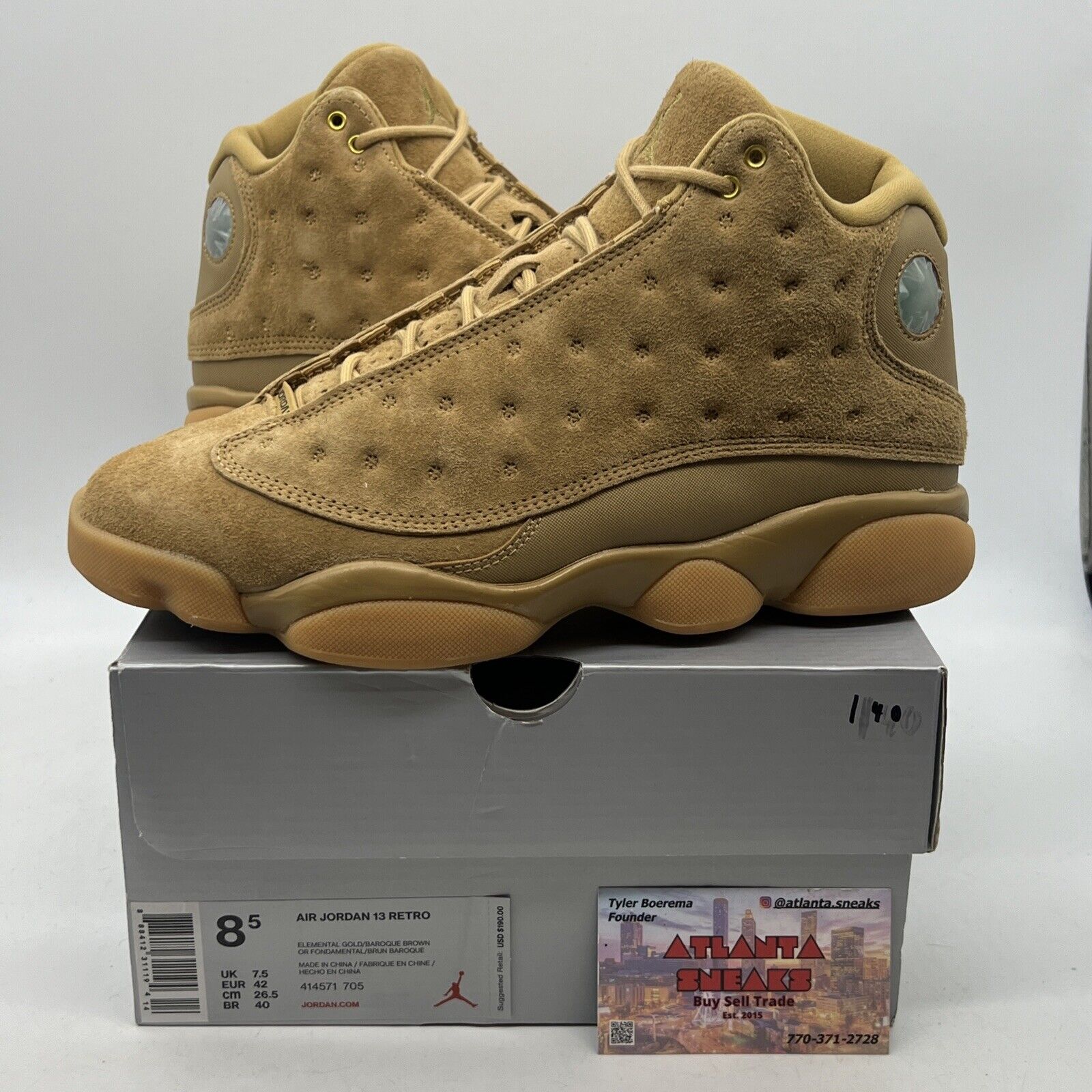 Size 8.5 - Air Jordan 13 Retro Wheat Suede Gum (414571-705)