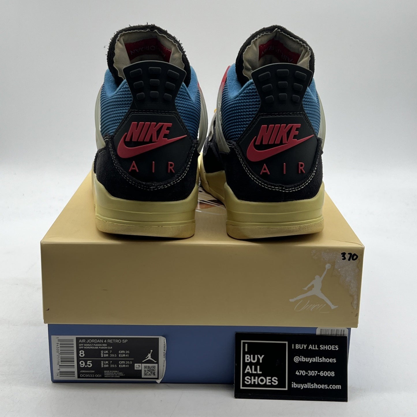 Size 8 - Air Jordan 4 Retro x Union LA Mid Off Noir (DC9533-001)