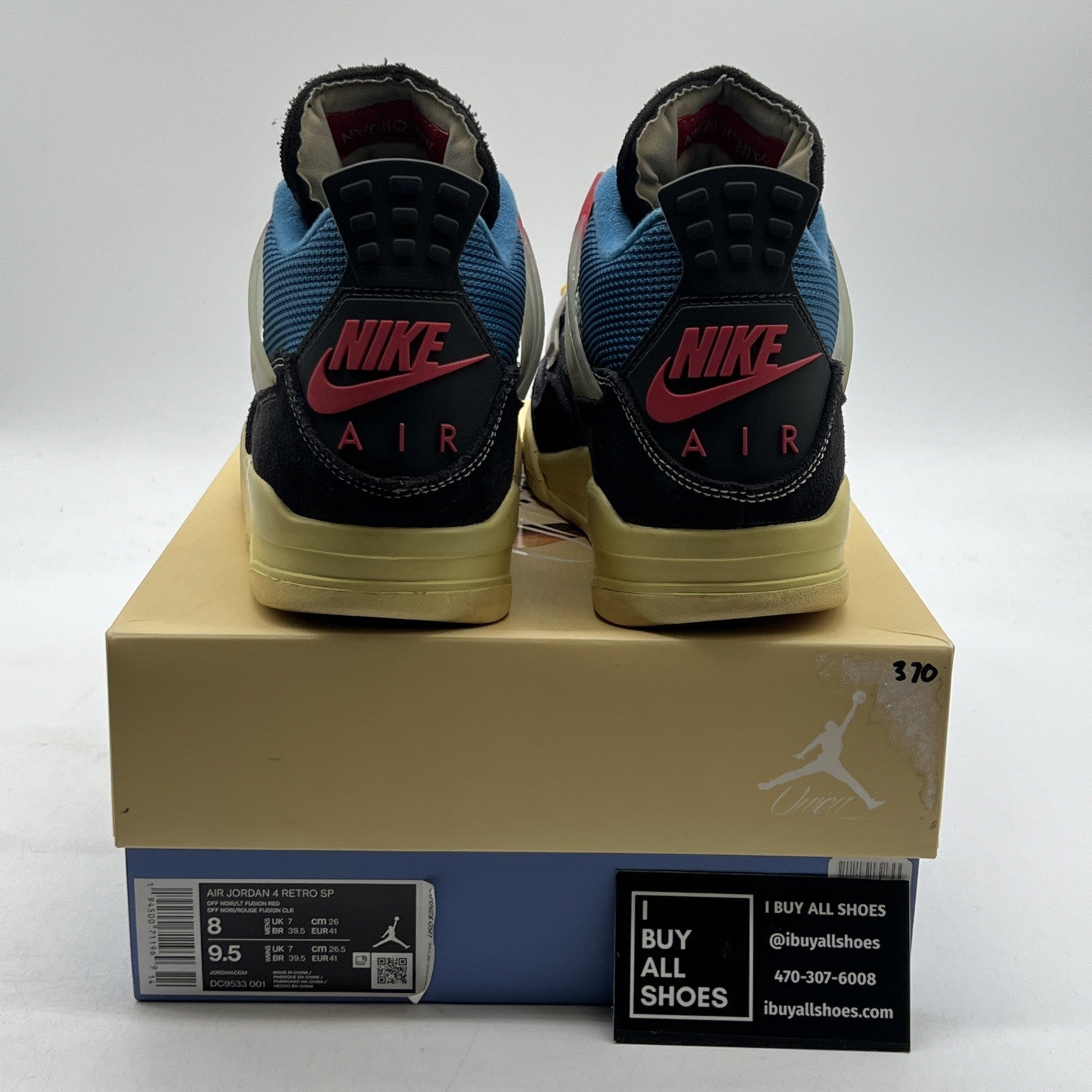 Size 8 - Air Jordan 4 Retro x Union LA Mid Off Noir (DC9533-001)