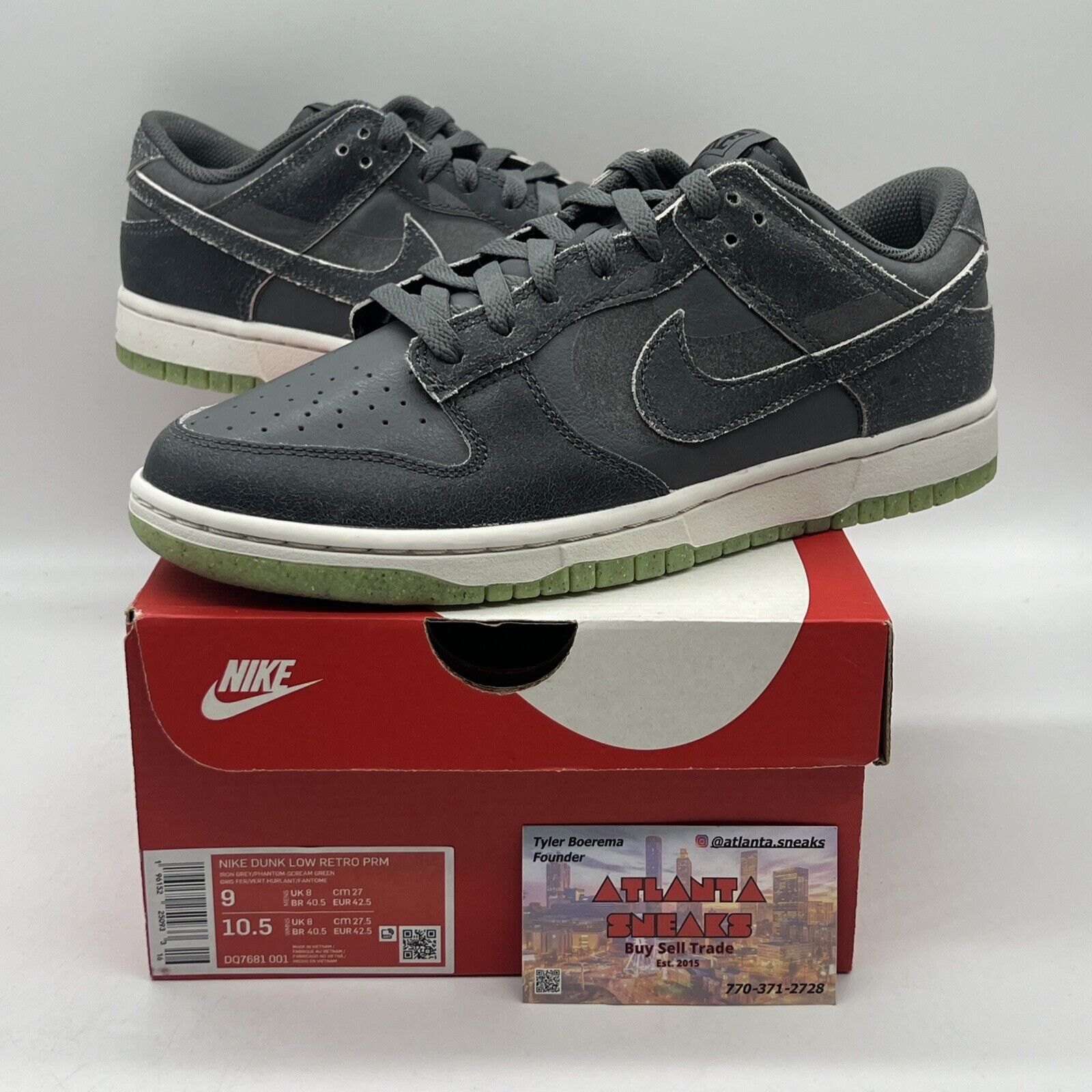 Size 9 - Nike Dunk Low Iron Gray Scream Green 2022 Brand New Og All