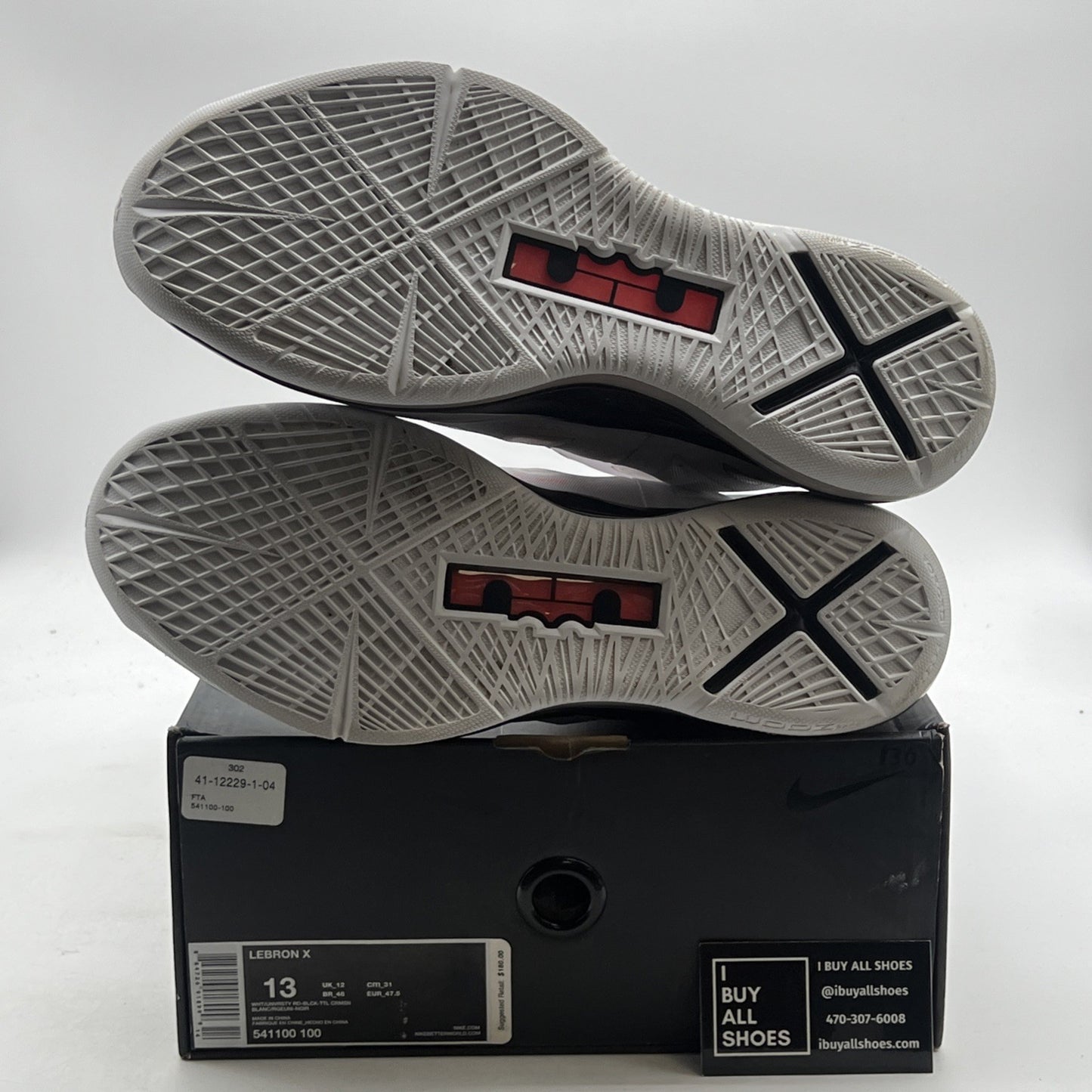 Size 13 - Nike LeBron 10 Heat Home (541100-100)