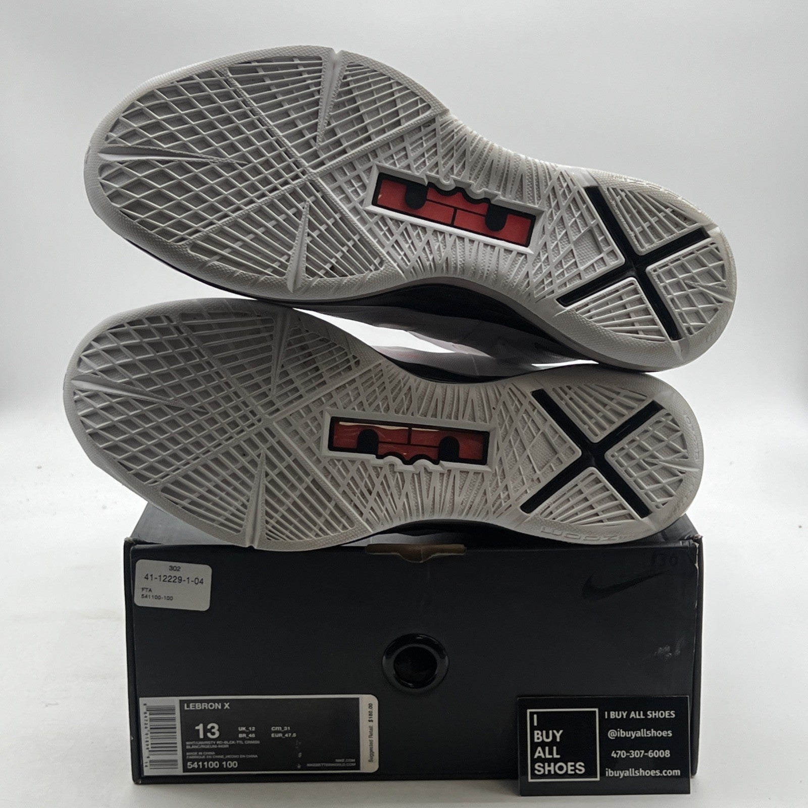 Size 13 - Nike LeBron 10 Heat Home (541100-100)