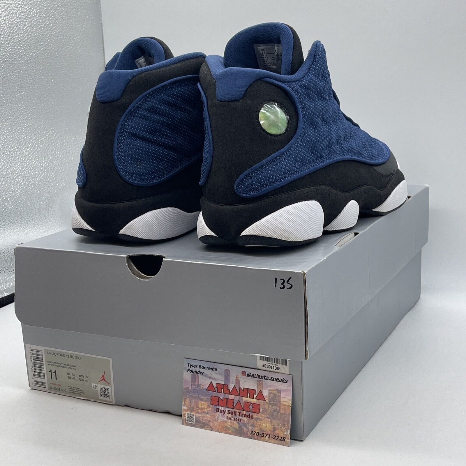 Size 11 - Jordan 13 Navy 2022 Black Suede White Leather (DJ5982-400)