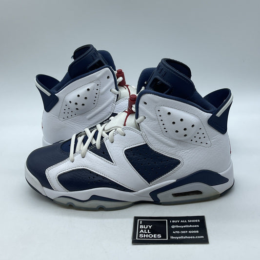 Size 9.5 - Air Jordan 6 Retro 2024 Olympic Blue White Leather (CT8529-164