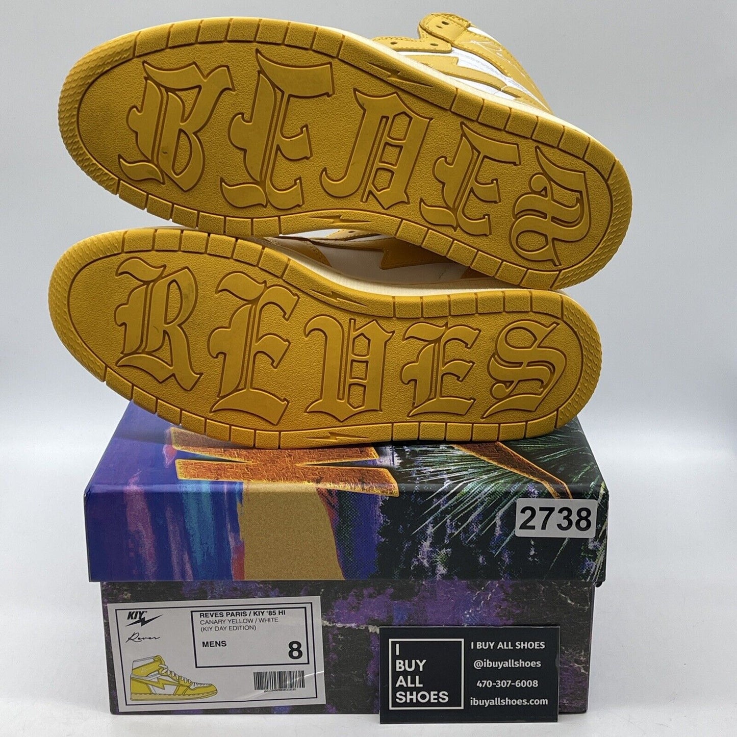 Size 8 -KIY REVES PARIS '85 HI KIY DAY EDITION CANARY YELLOW OFF WHITE 1 POLLEN