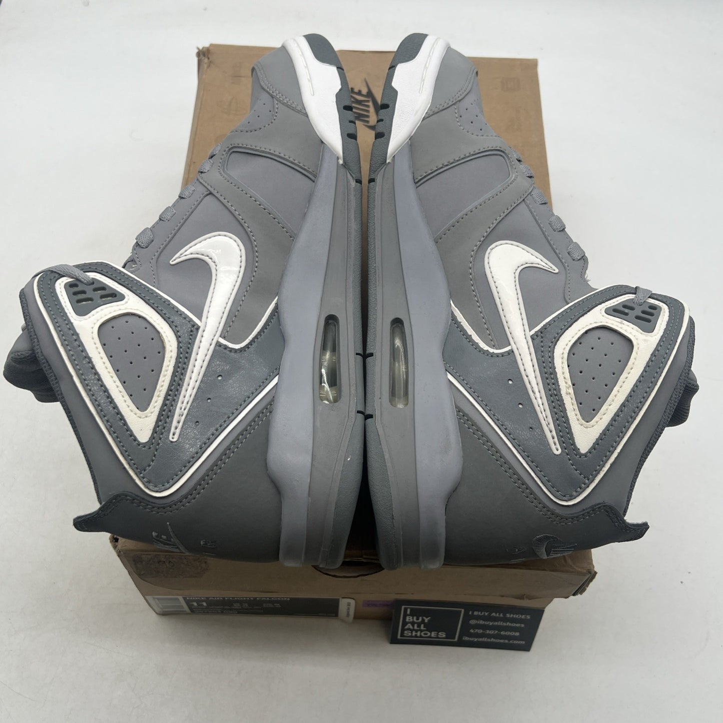 Size 11 - Nike Air Flight Gray white Trim Basketball Sports Men's (397204-090)