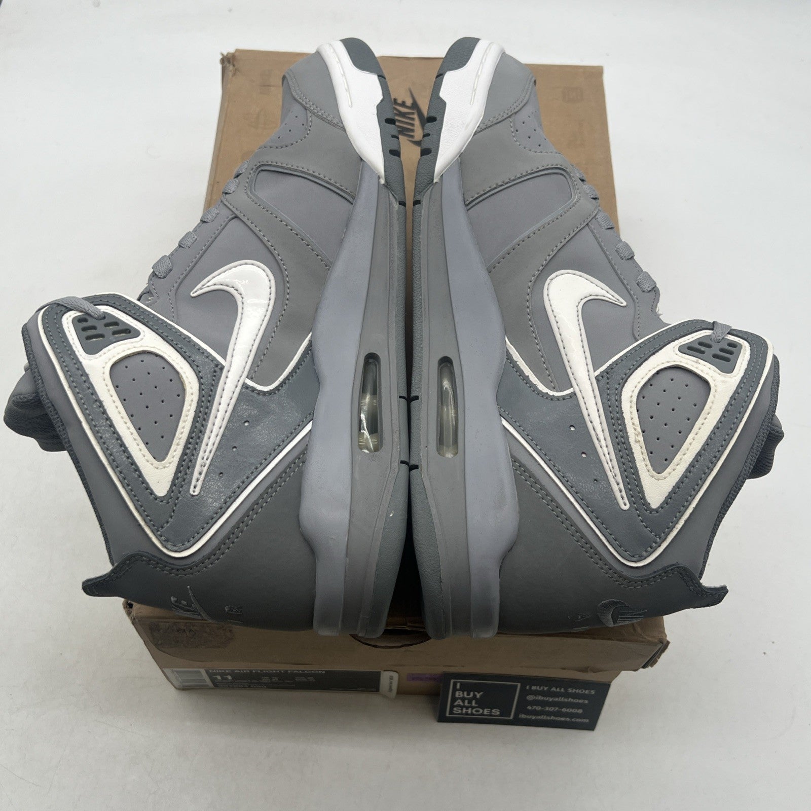 Size 11 - Nike Air Flight Gray white Trim Basketball Sports Men's (397204-090)