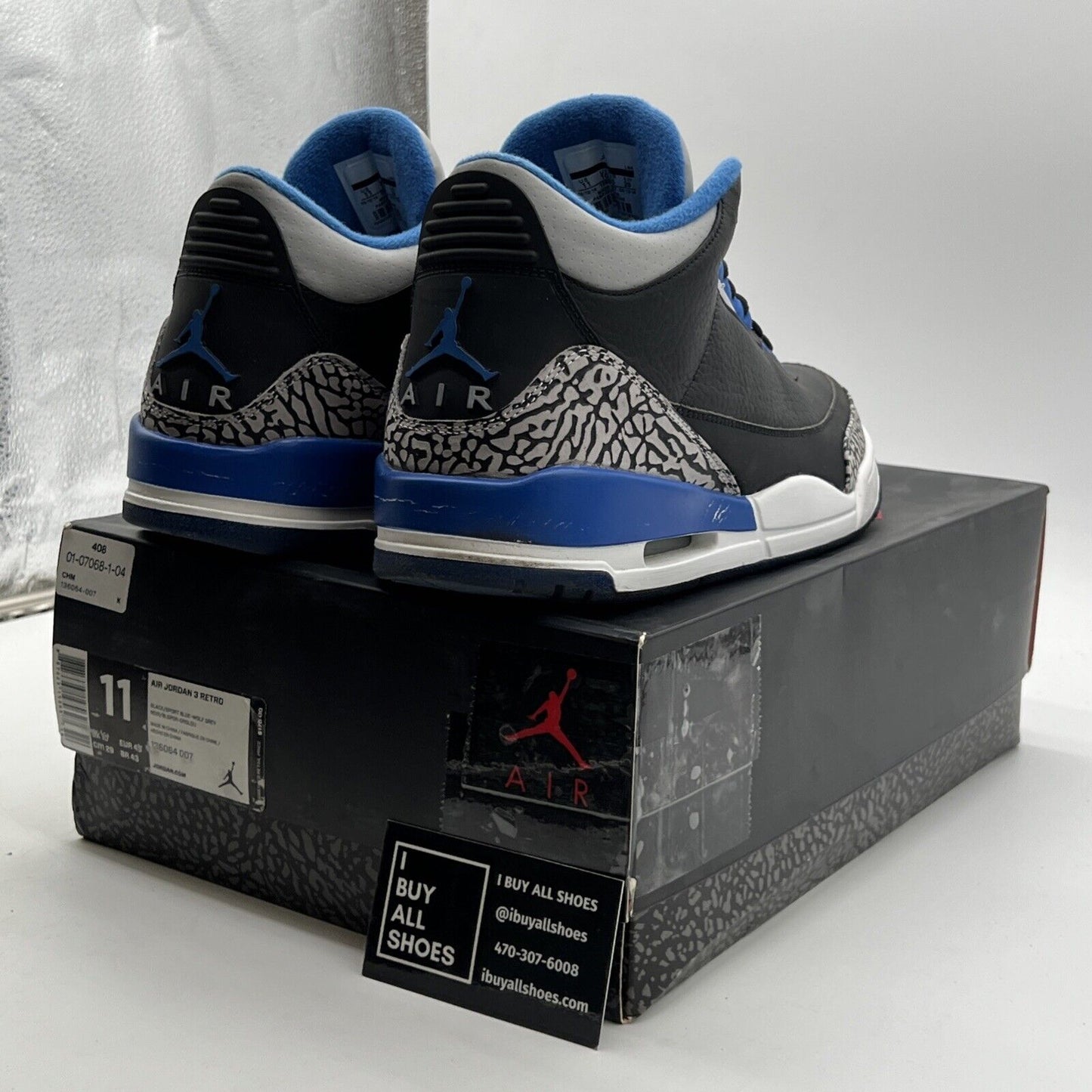 Size 11 - Air Jordan 3 Retro Sport Blue (136064-007)