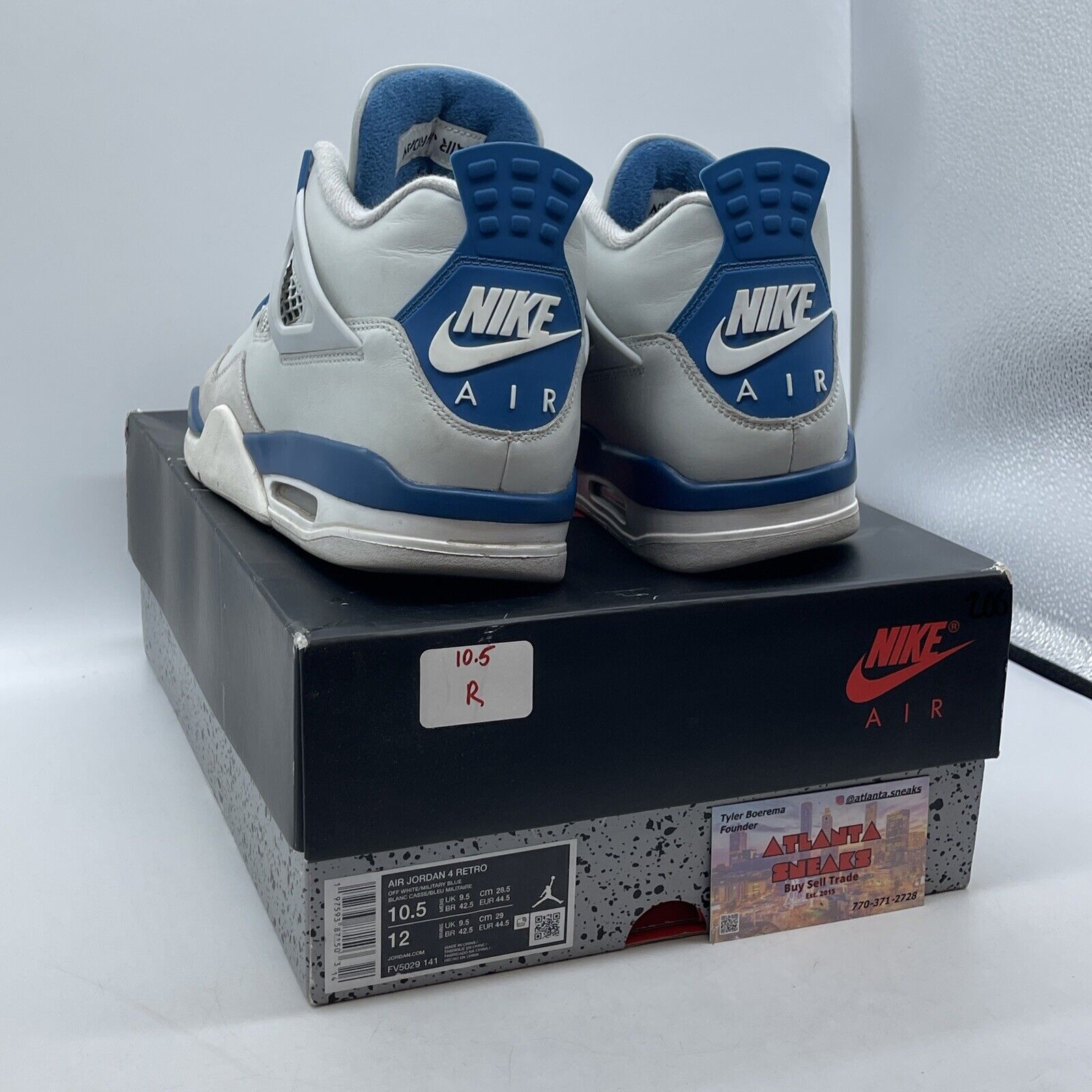 Size 10.5 - Air Jordan 4 Retro 2024 Military Blue Grey White Suede (FV5029-141)